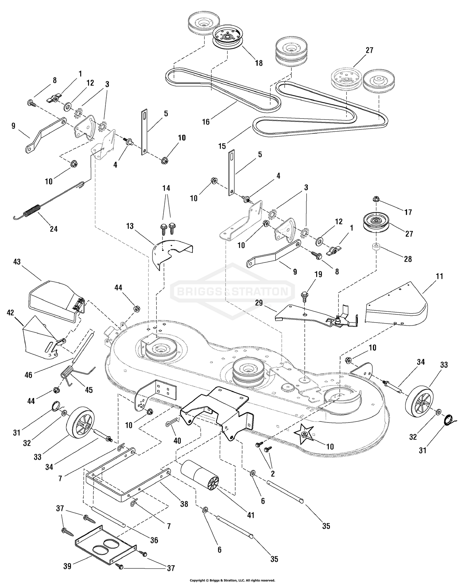 46" Mower Deck  - Clutch & Support