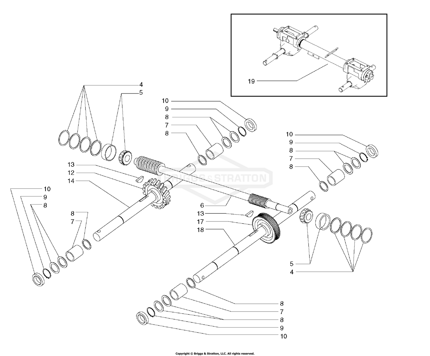 Wheel & Tiller Shaft Group