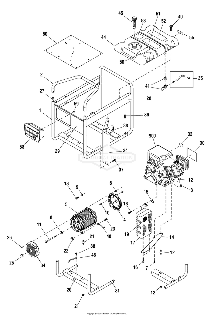 030430-3 Briggs and Stratton Generator 5,500 Watt - PartsWarehouse