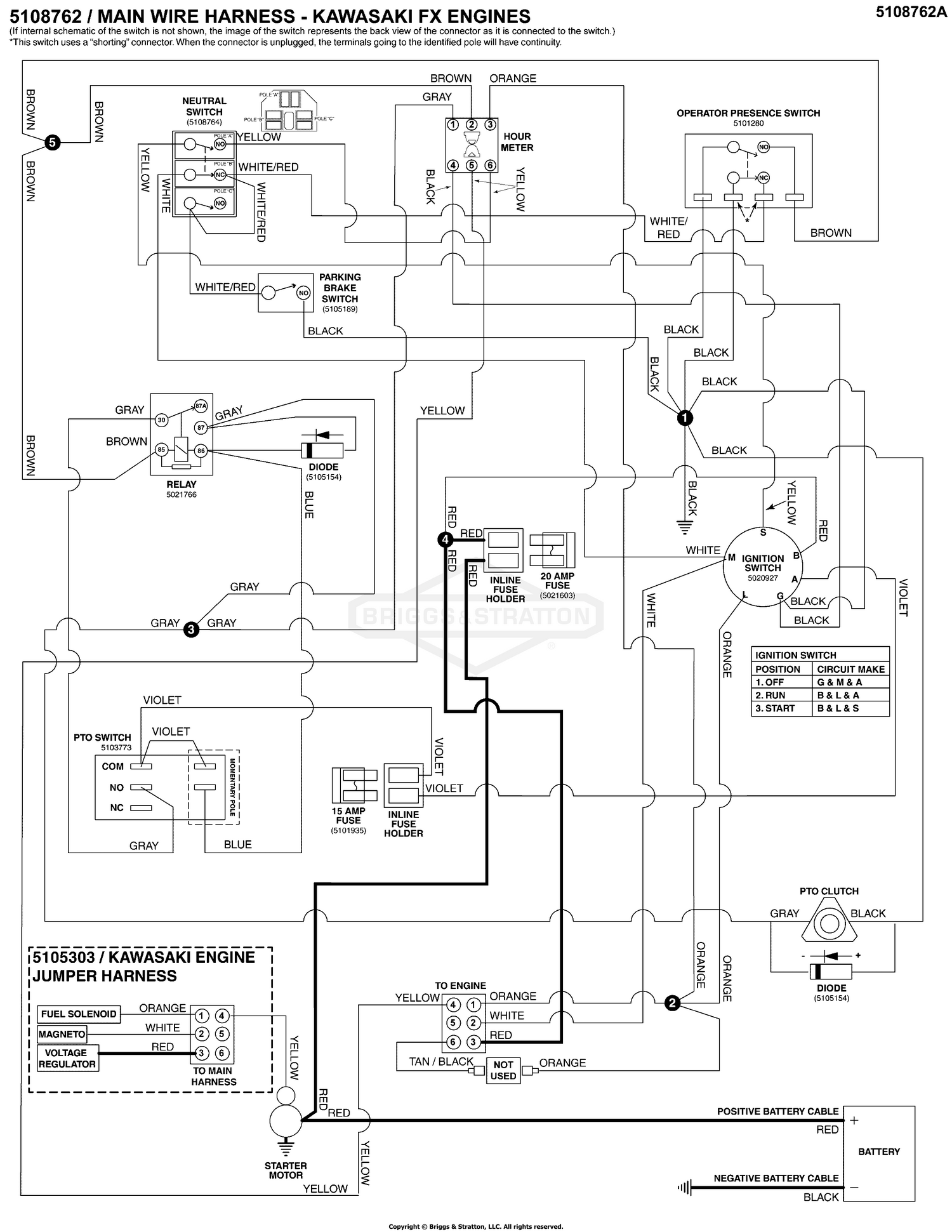 Electrical Schematic - Charging Circuit S/N: 4001694244 and below