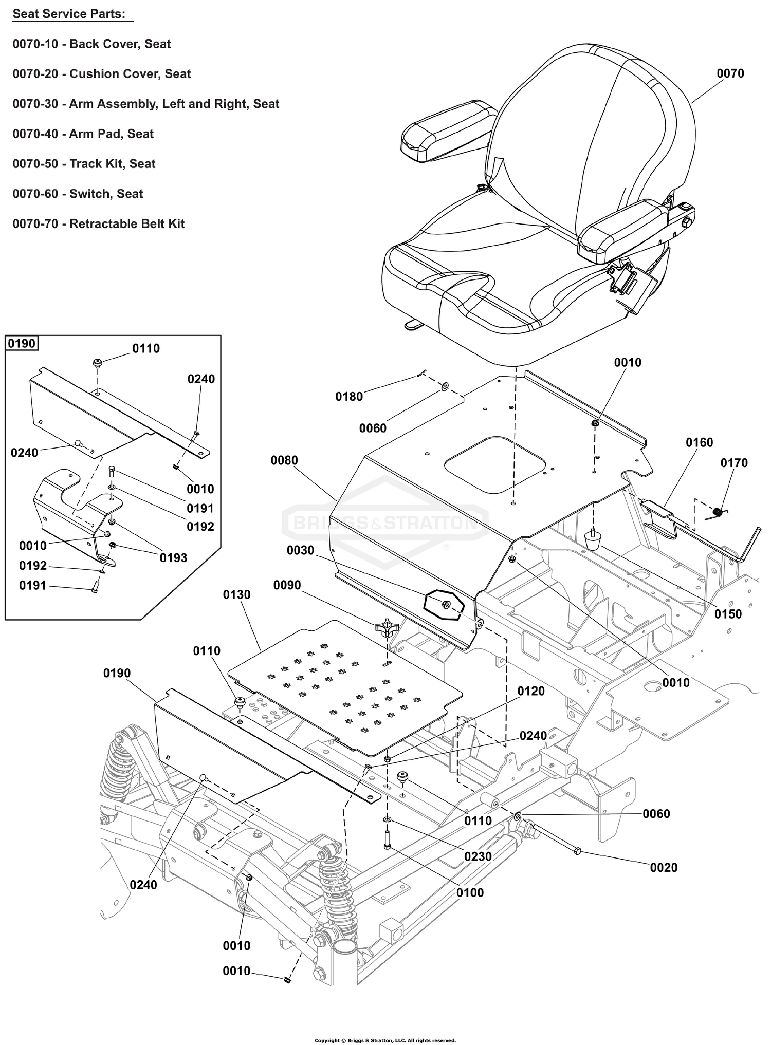 Seat Mount and Floor Group S/N: 4002411632 and above