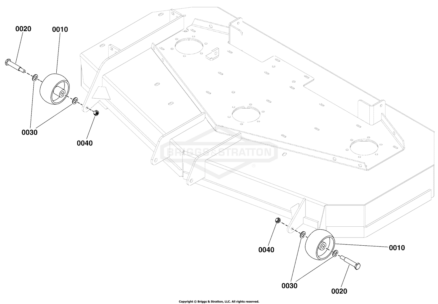 44" Mower Deck Group - Rollers