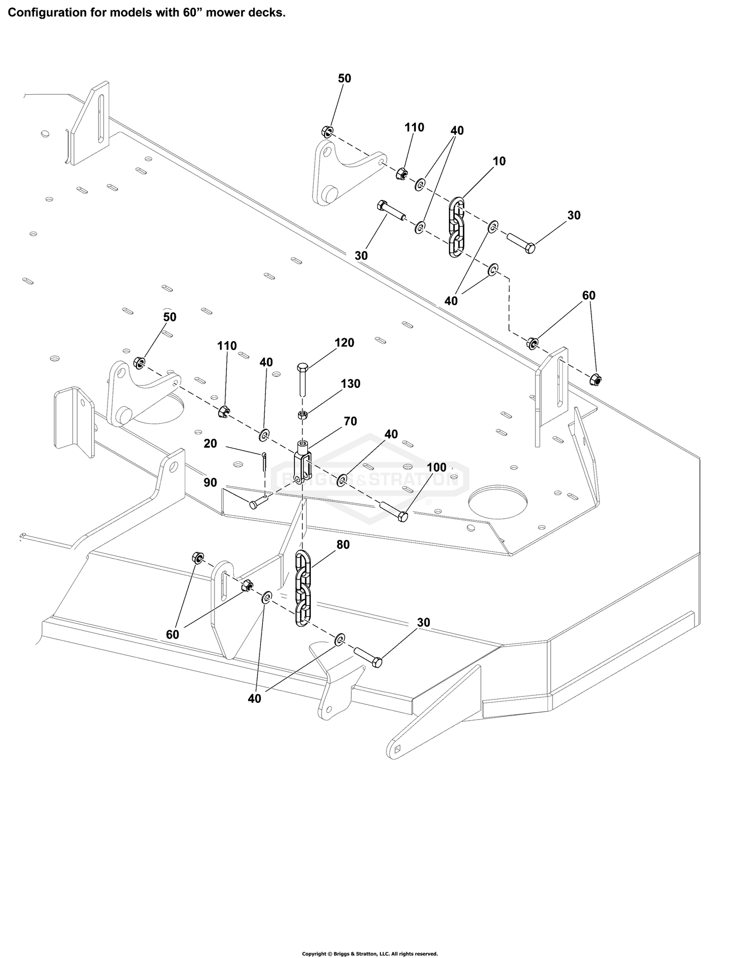 60" iCD+ Mower Deck Group - Hanger Chains