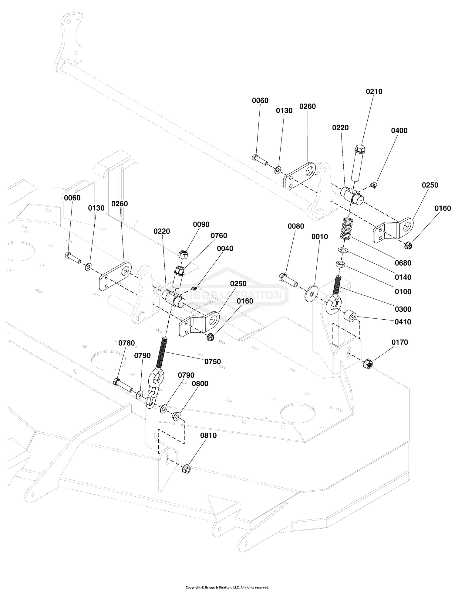 72" iCD+ Mower Deck Group - Deck Hangers