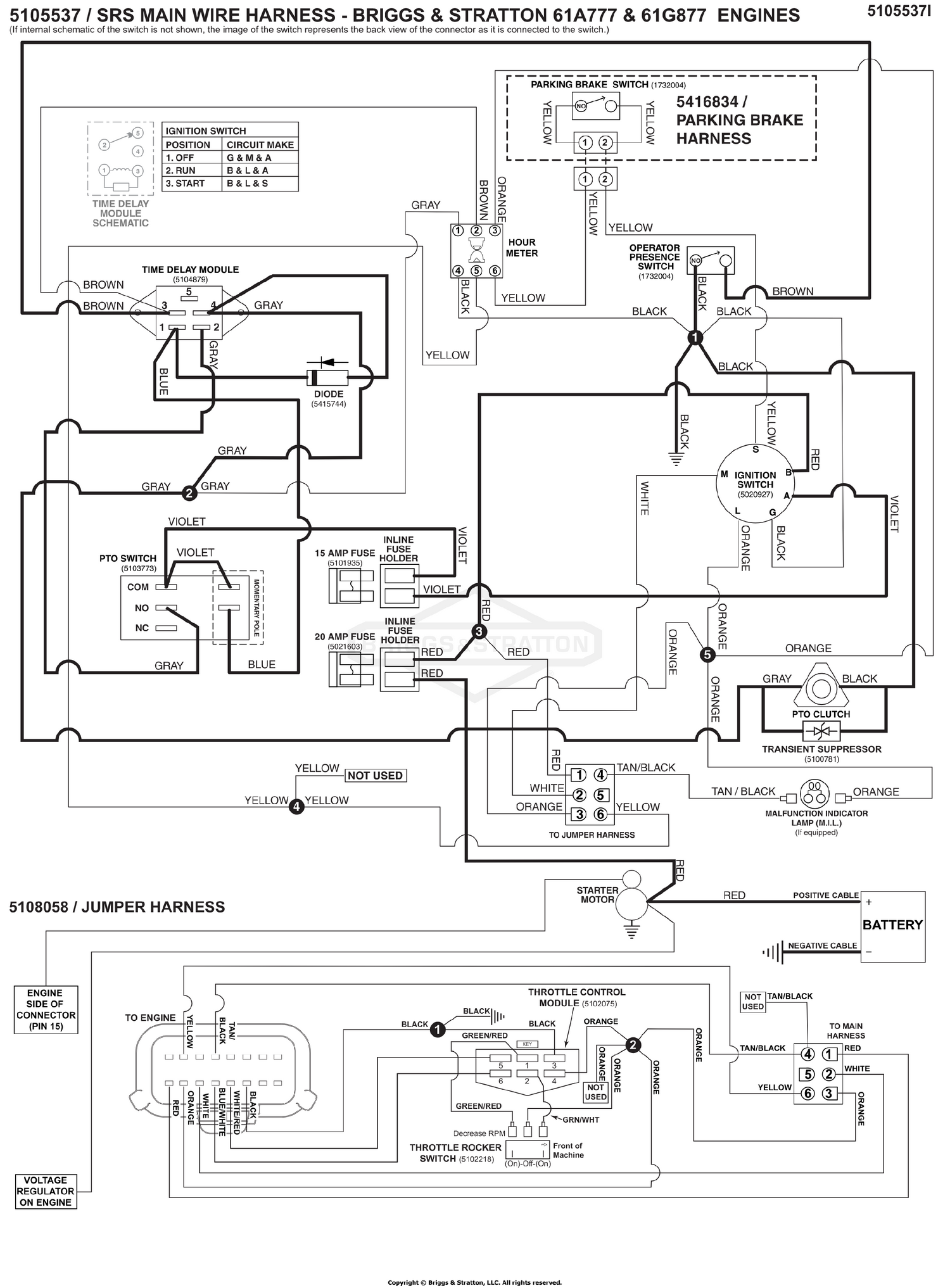 Electrical Schematic - PTO Op. Pres. Circuit B&S 61A777