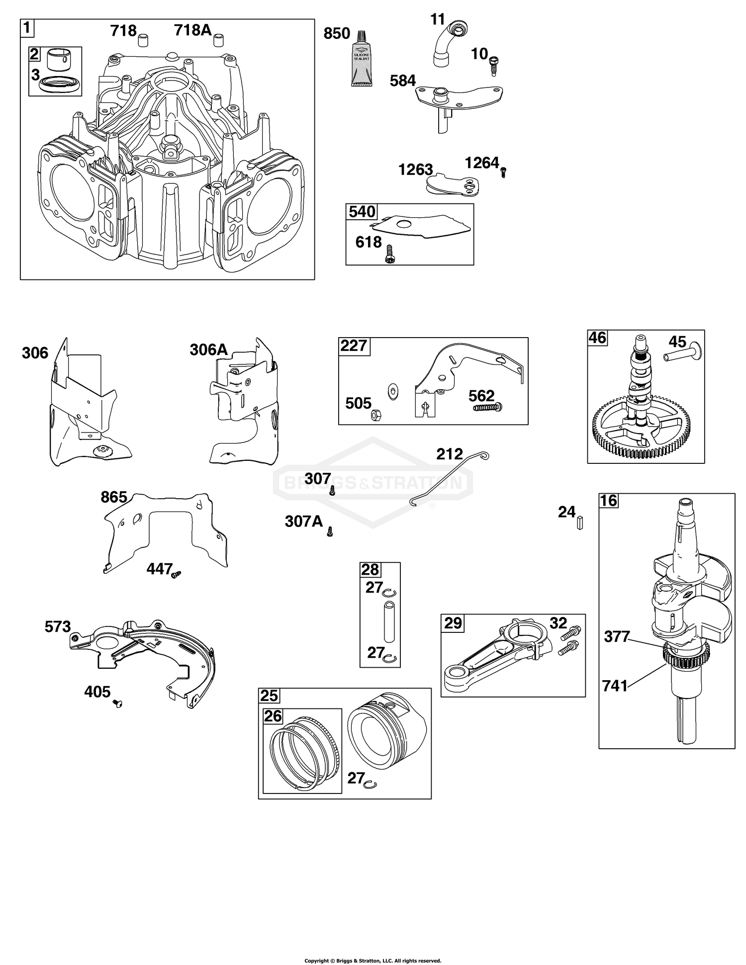 Cylinder, Crankshaft, Camshaft, Air Guides