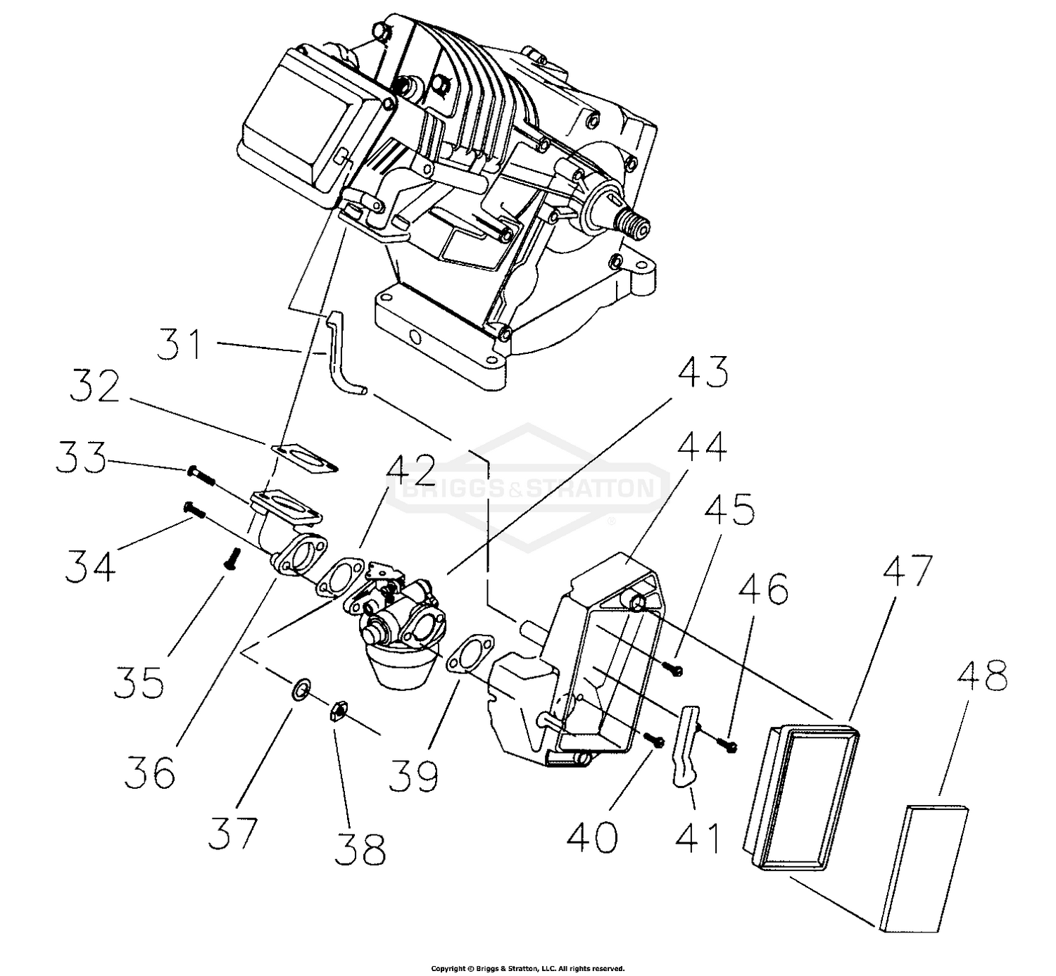 Inlet Manifold, Carburetor And Air Filter
