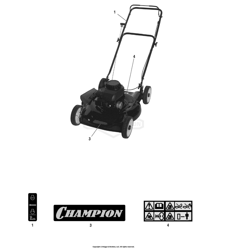 Champion mower online parts