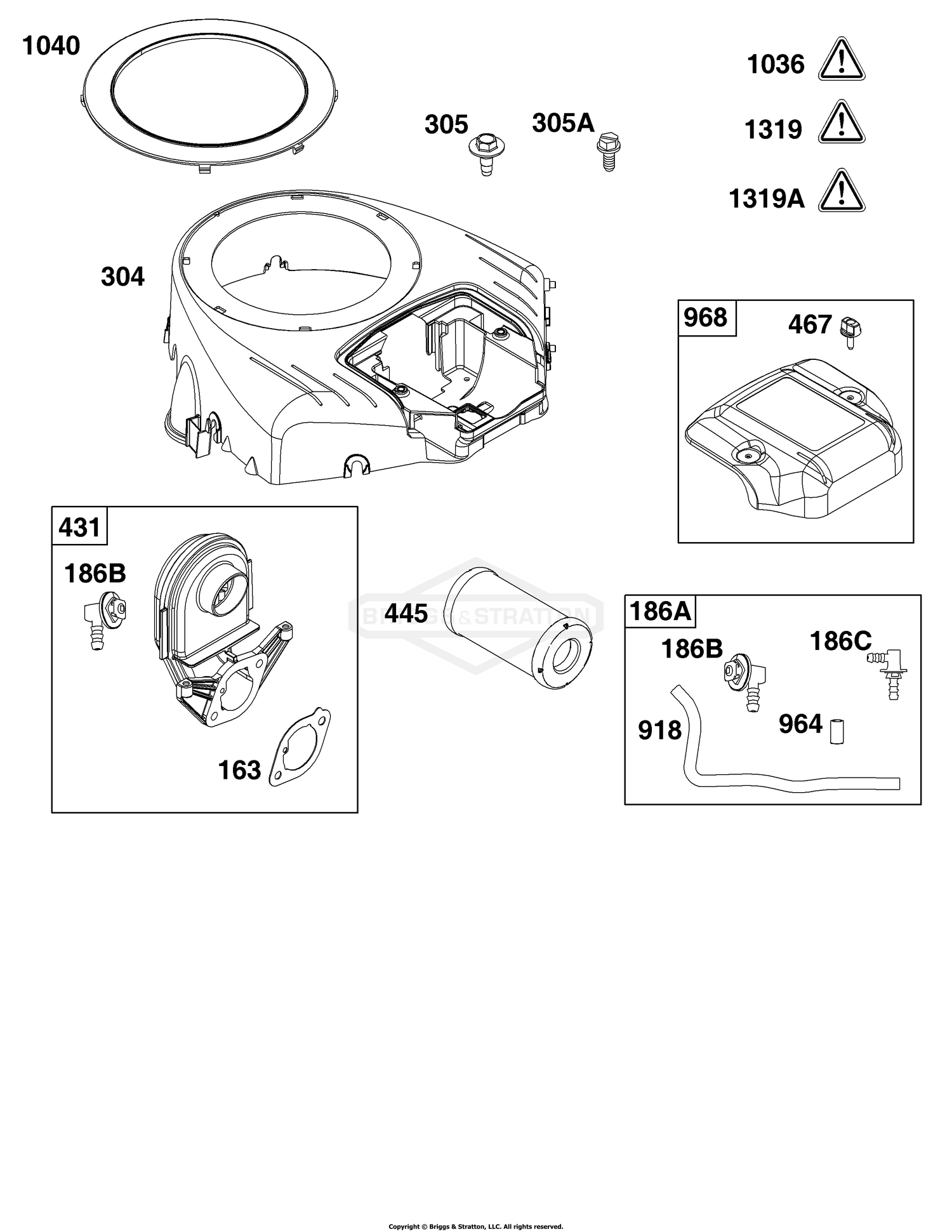 Blower Housing and Air Cleaner Group