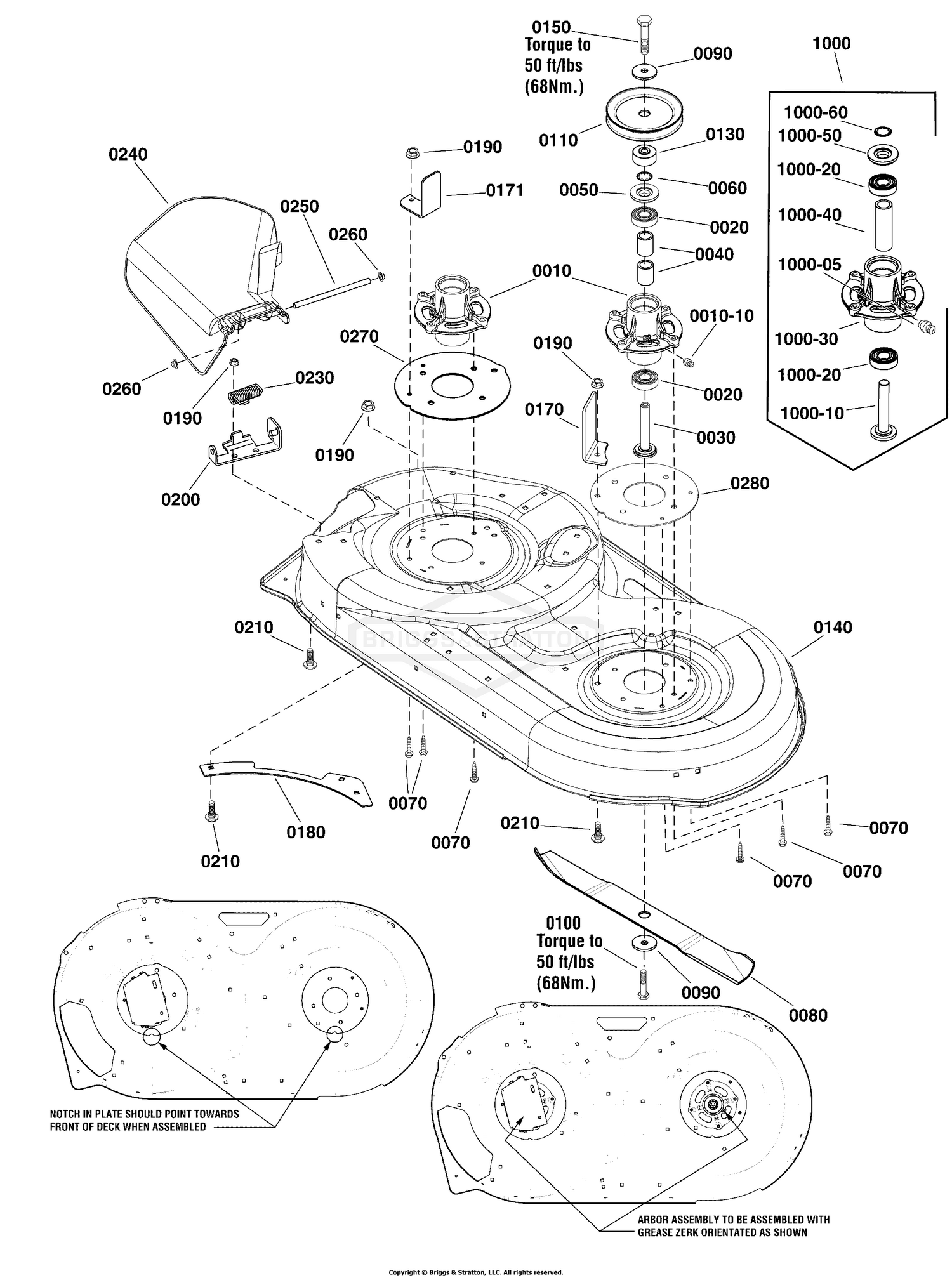 42" Mower Deck - Housing, Arbor & Blades Group (2991458)