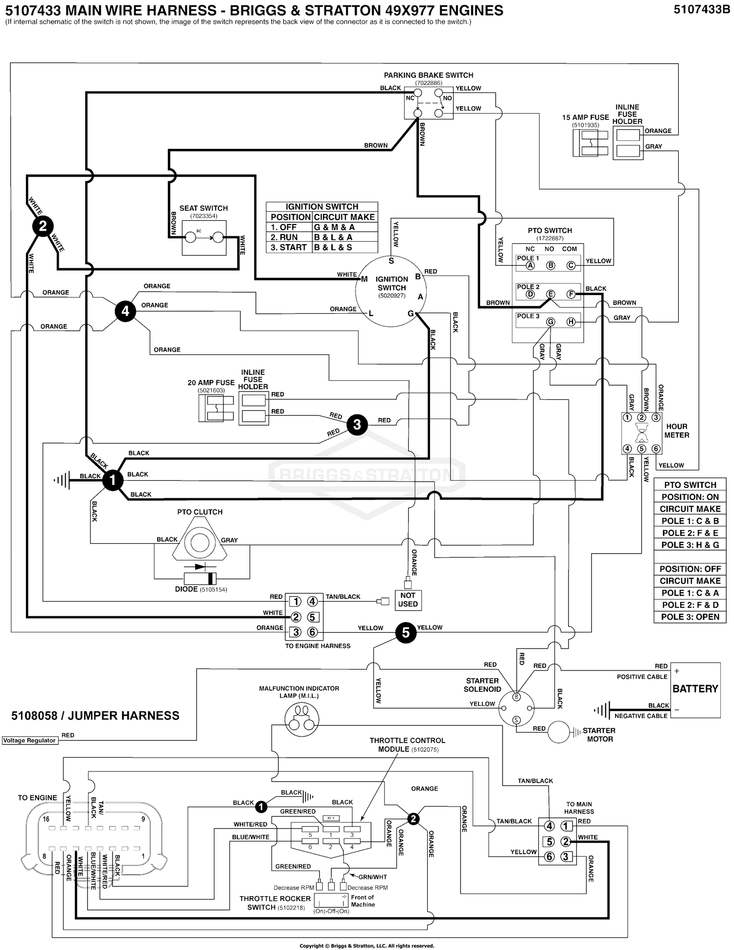 Electrical Schematic - Ign. Ground Circuit/Op Pres.  S/N: 4002328396 and below