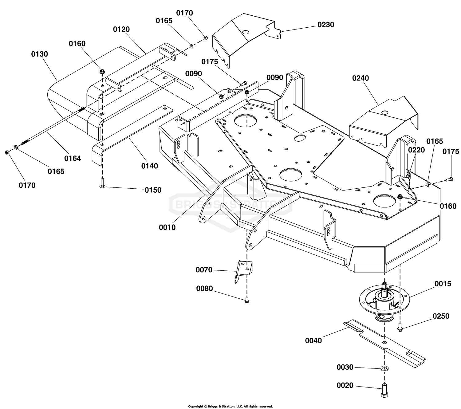 48" Mower Deck Group - Housing, Covers, Spindles, and Blades