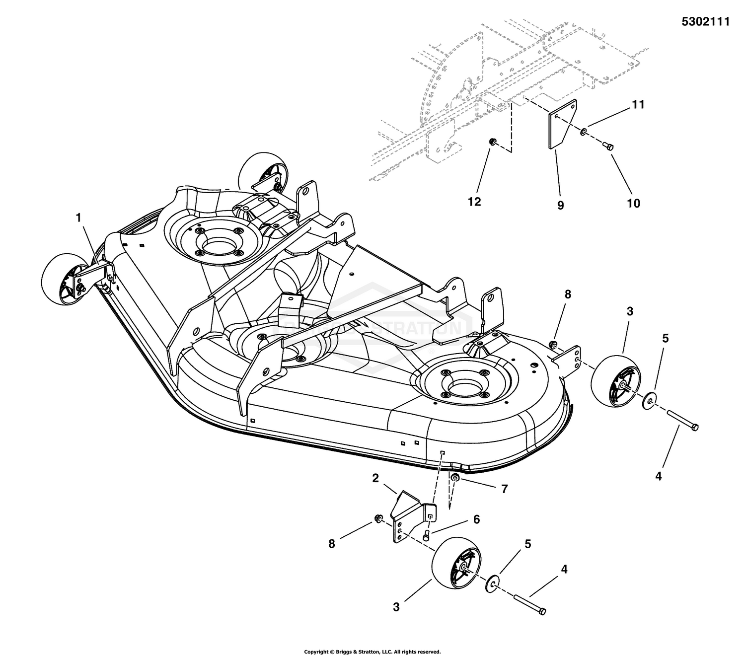 52" Mower Deck - Rollers & Casters Group