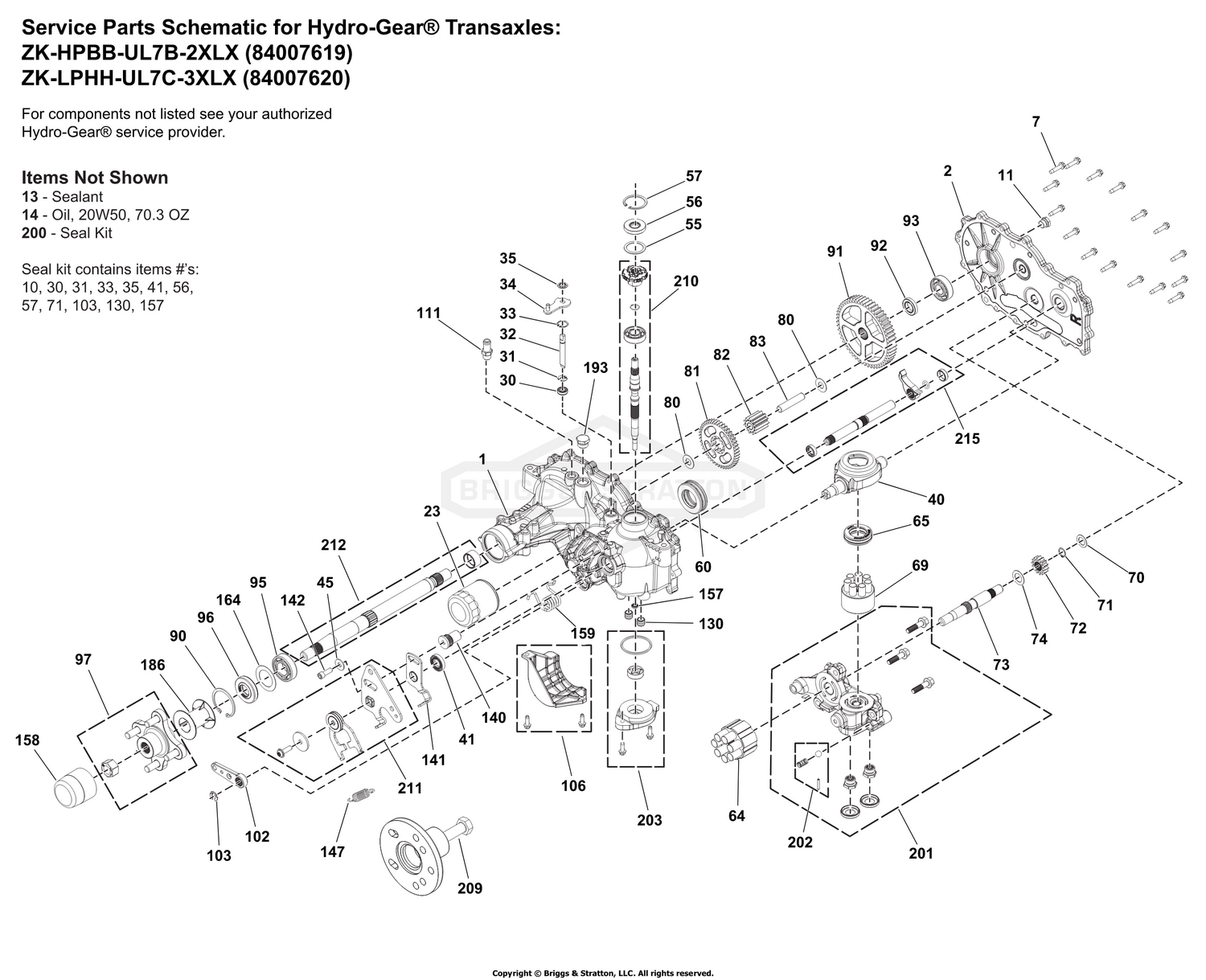 Transaxle Service Parts - 84007619 & 84007620