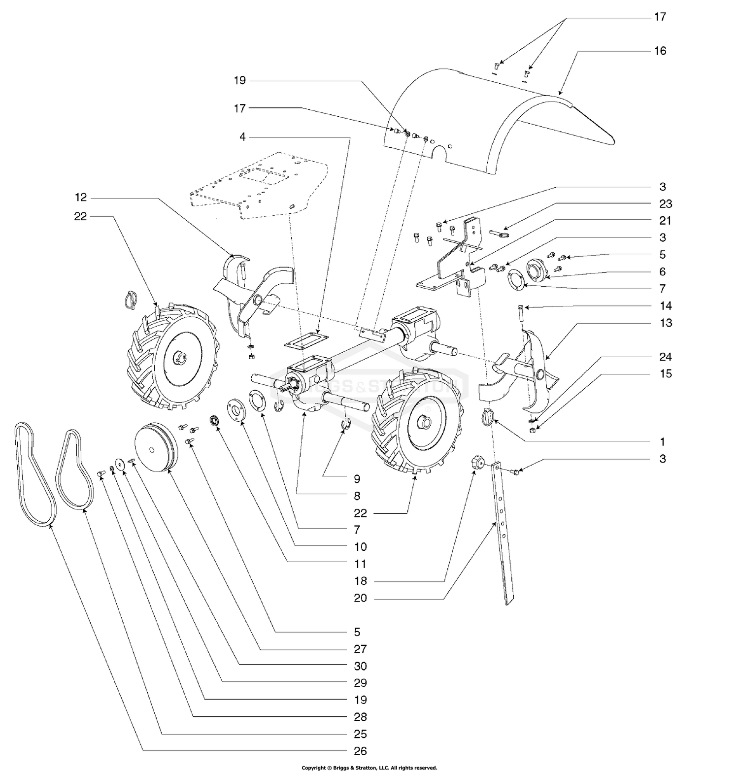Hood, Drag Stake & Tine Group