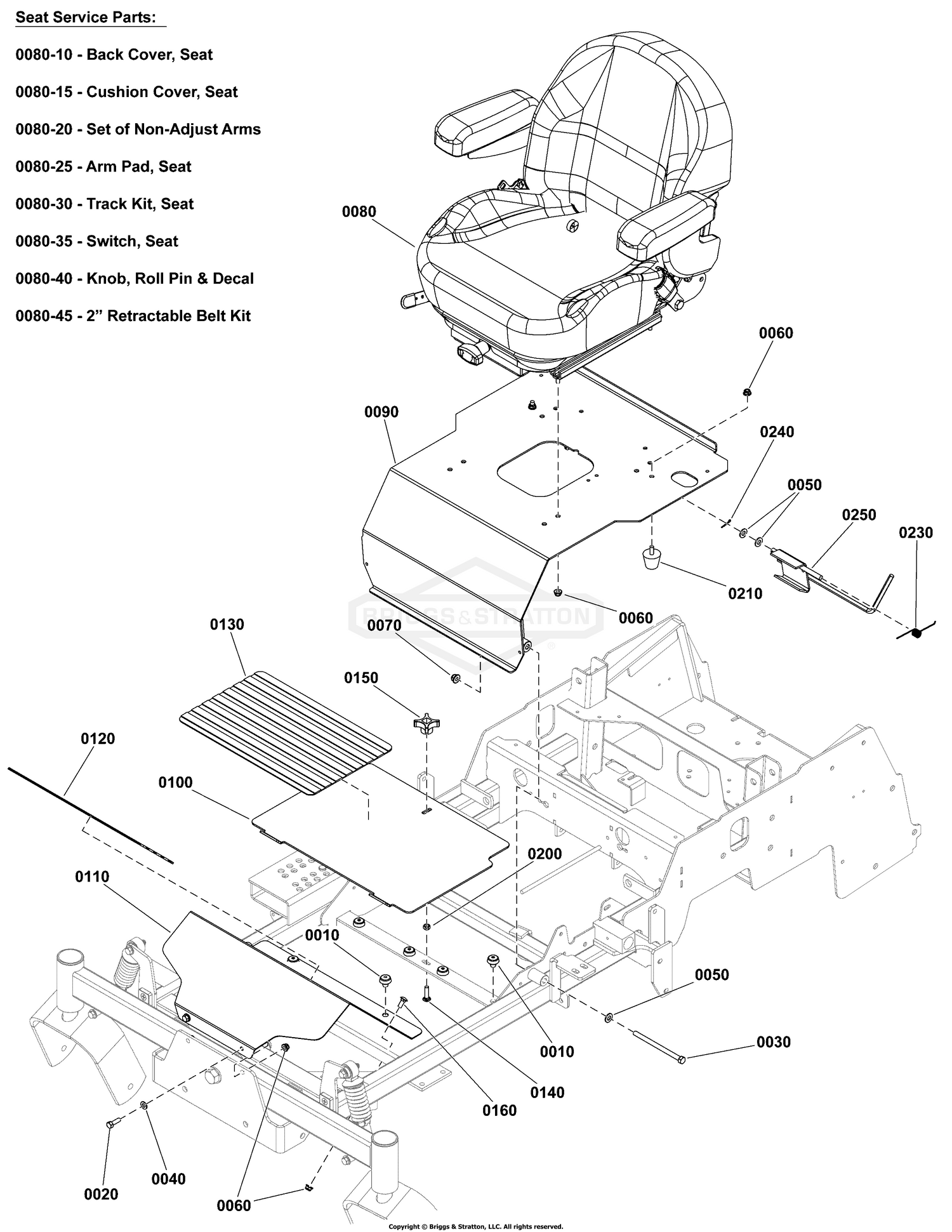 Seat Mount and Floor Group S/N: 4001827762 and Above