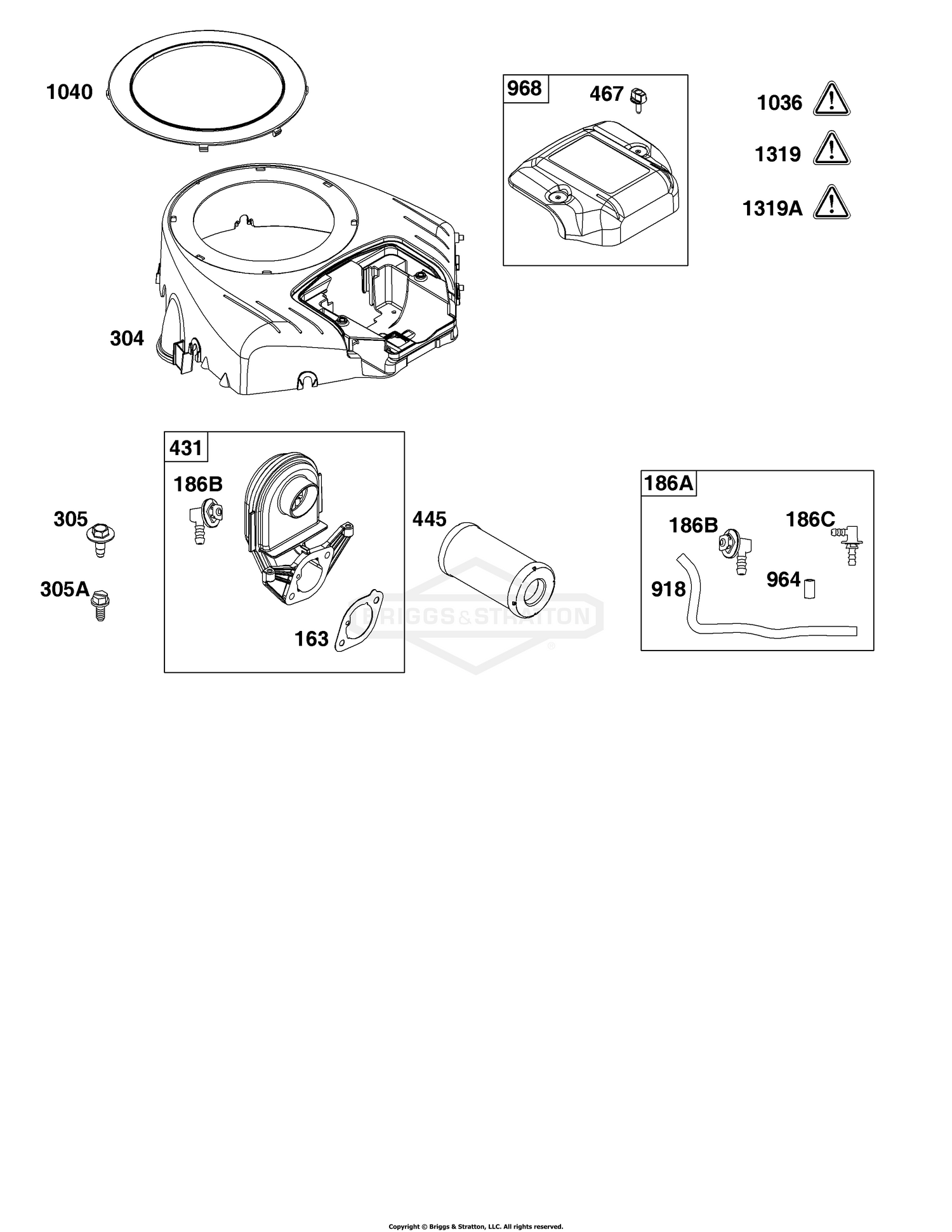 Blower Housing and Air Cleaner Group