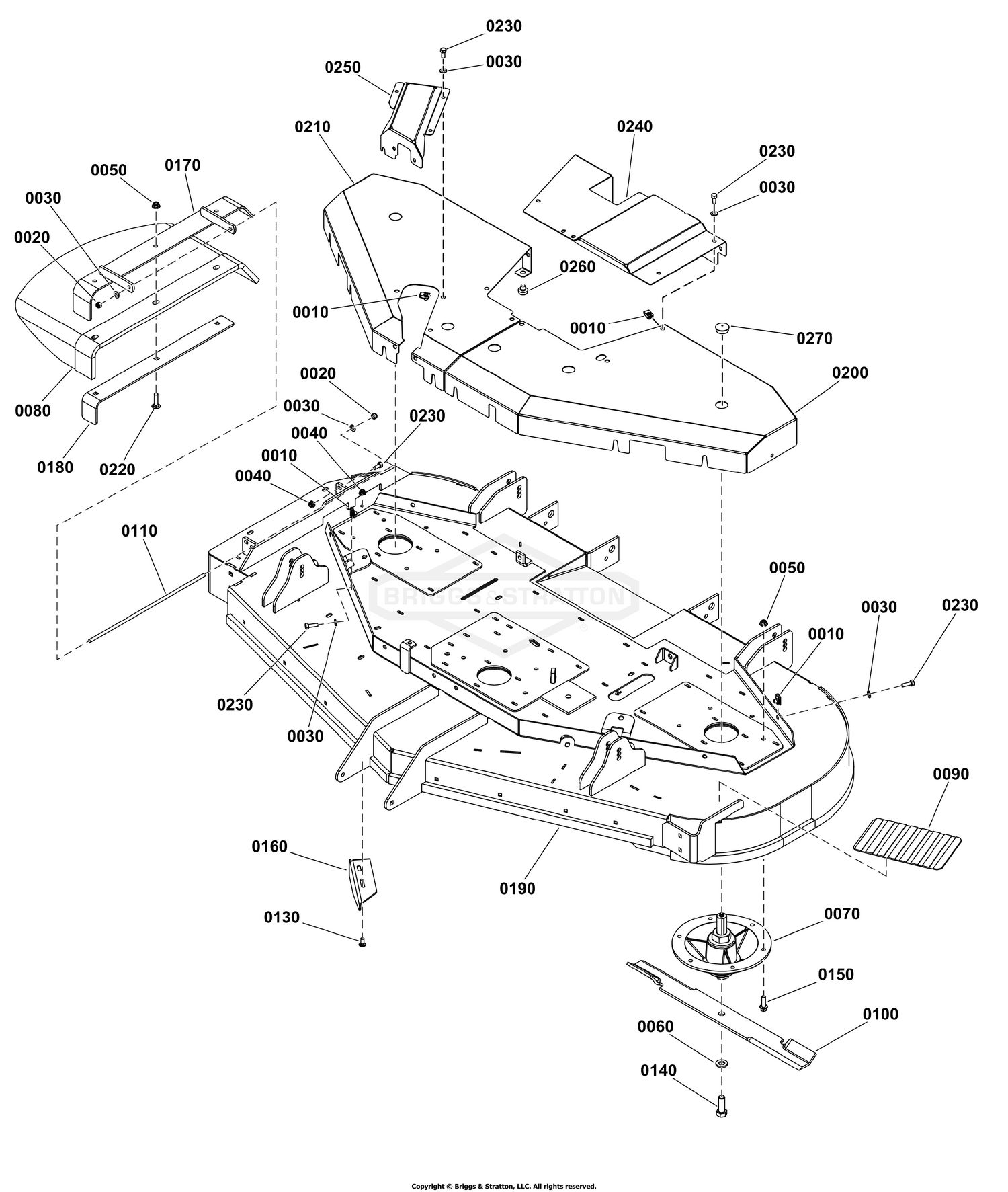 72" iCD+ Mower Deck Group - Housing, Covers and Spindles