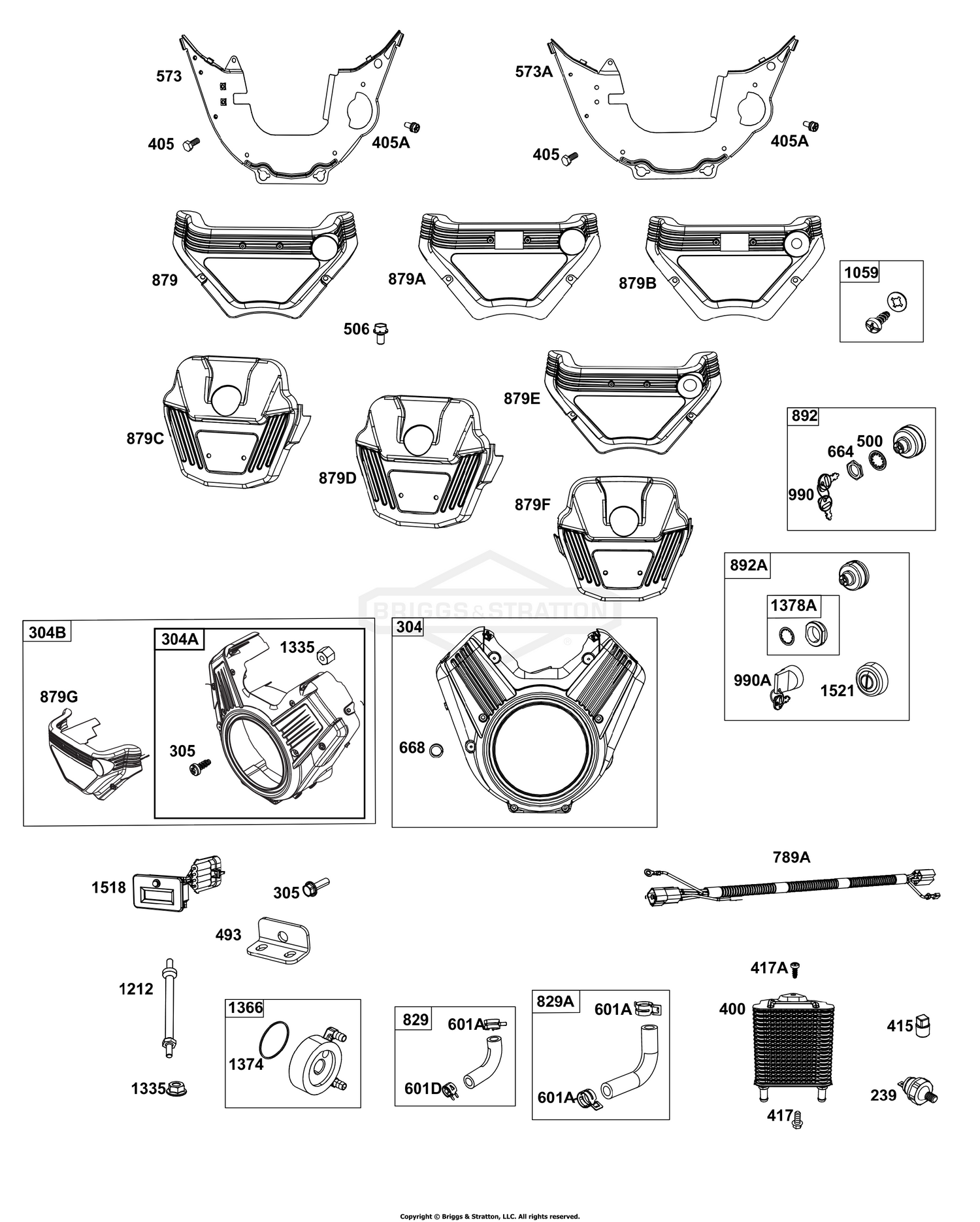 Blower Housing, Oil Cooler, Tachometer, Key Switches