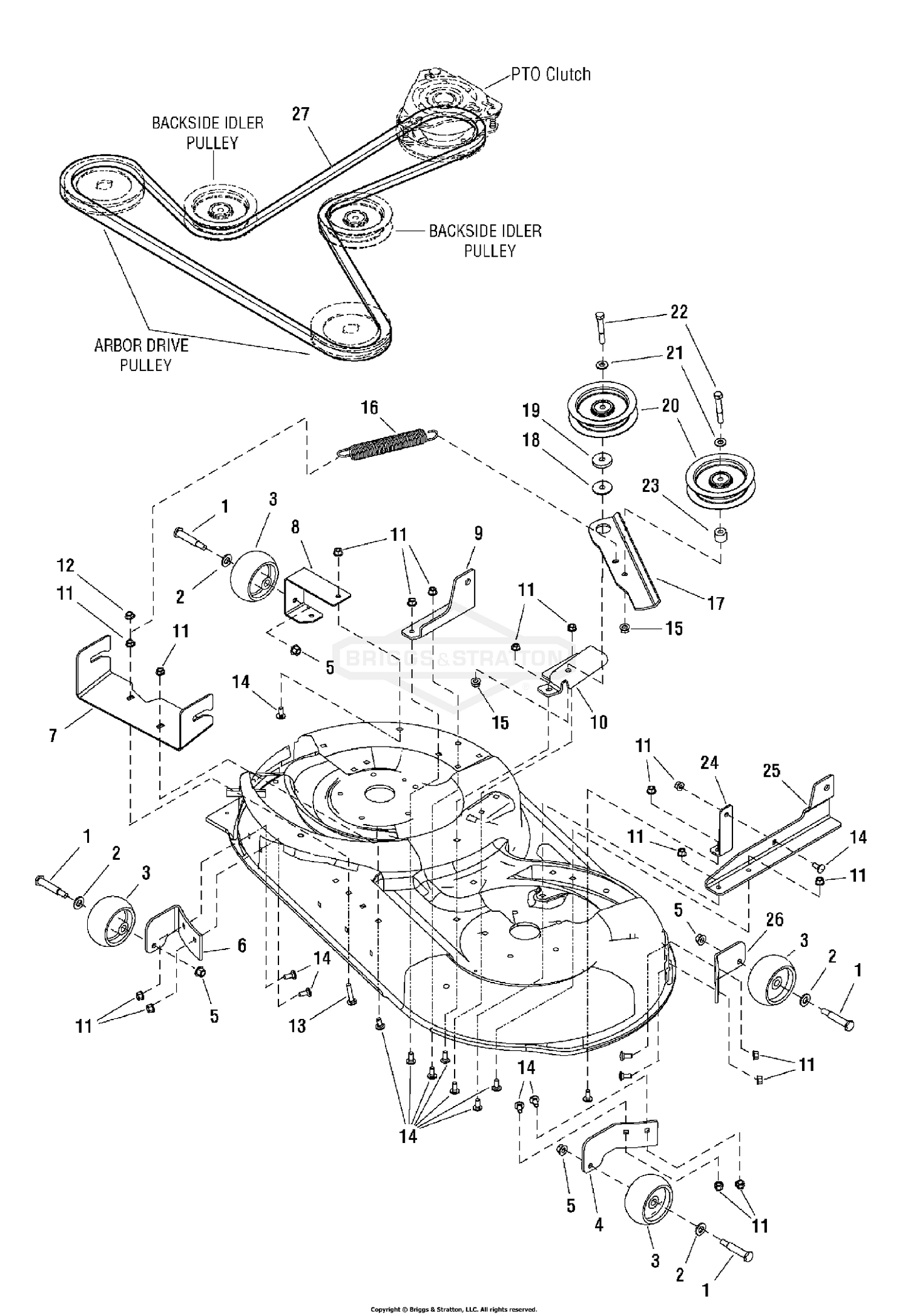 42" Mower Deck - Clutch & Support Group