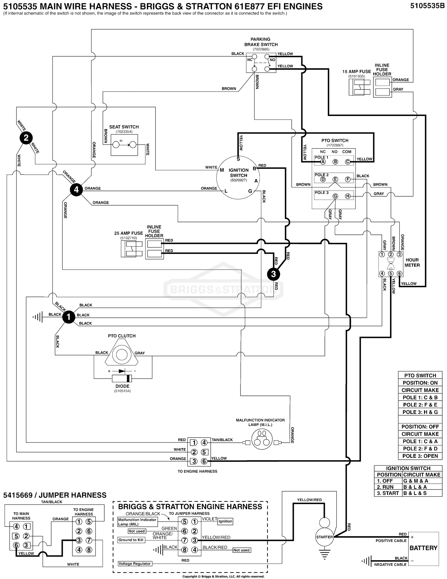 Electrical Schematic - Cranking Circuit - B&S 61E877
