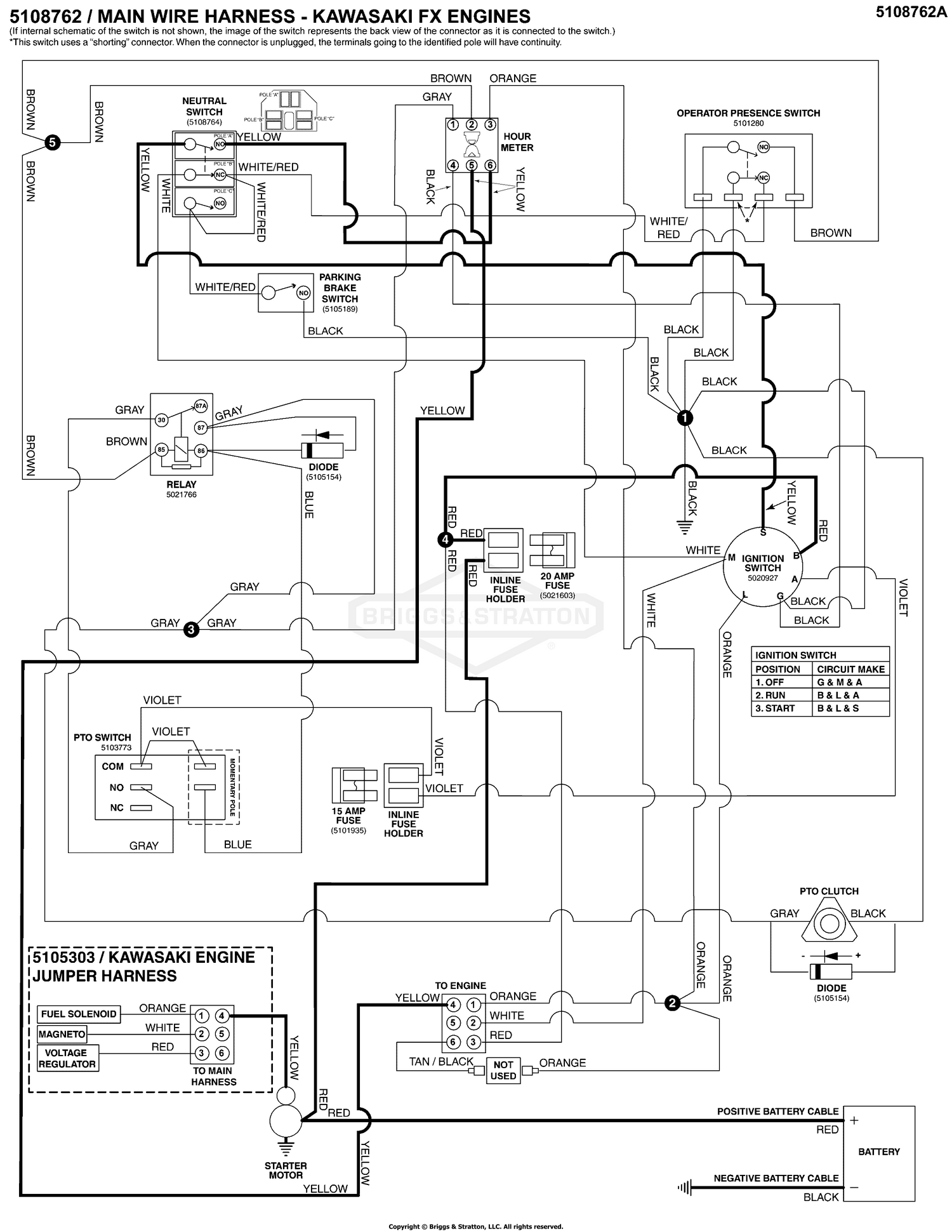 Electrical Schematic - Cranking Circuit S/N: 4001694244 and below