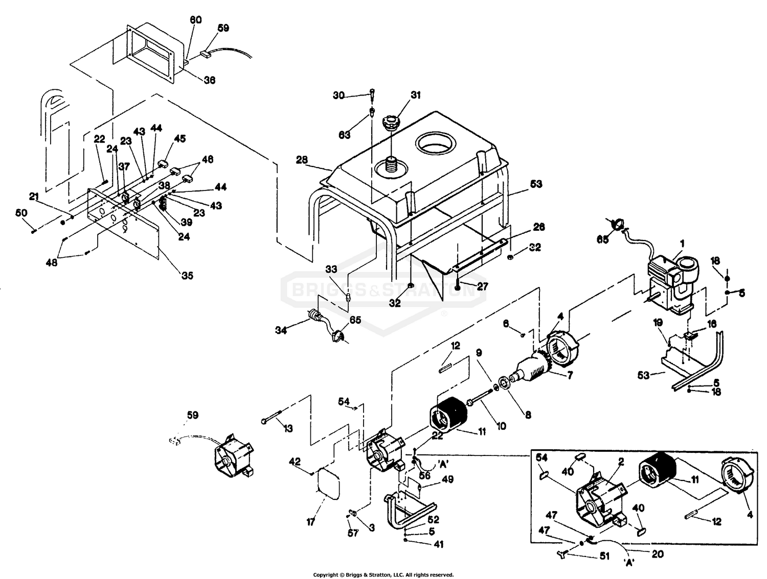 SVP-5000 AC Generator B&S 10 HP Engine - No. 92424
