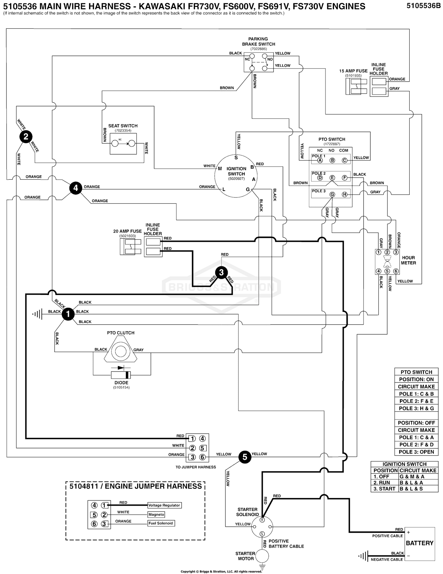 Electrical Schematic - Charging Circuit - S/N: 2017954956 & Above
