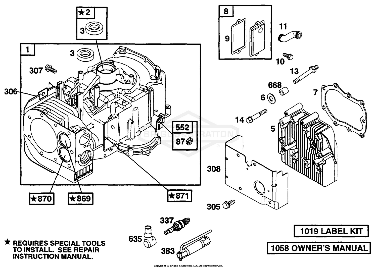 Briggs and Stratton 255707-0128-01 Cylinder, Head