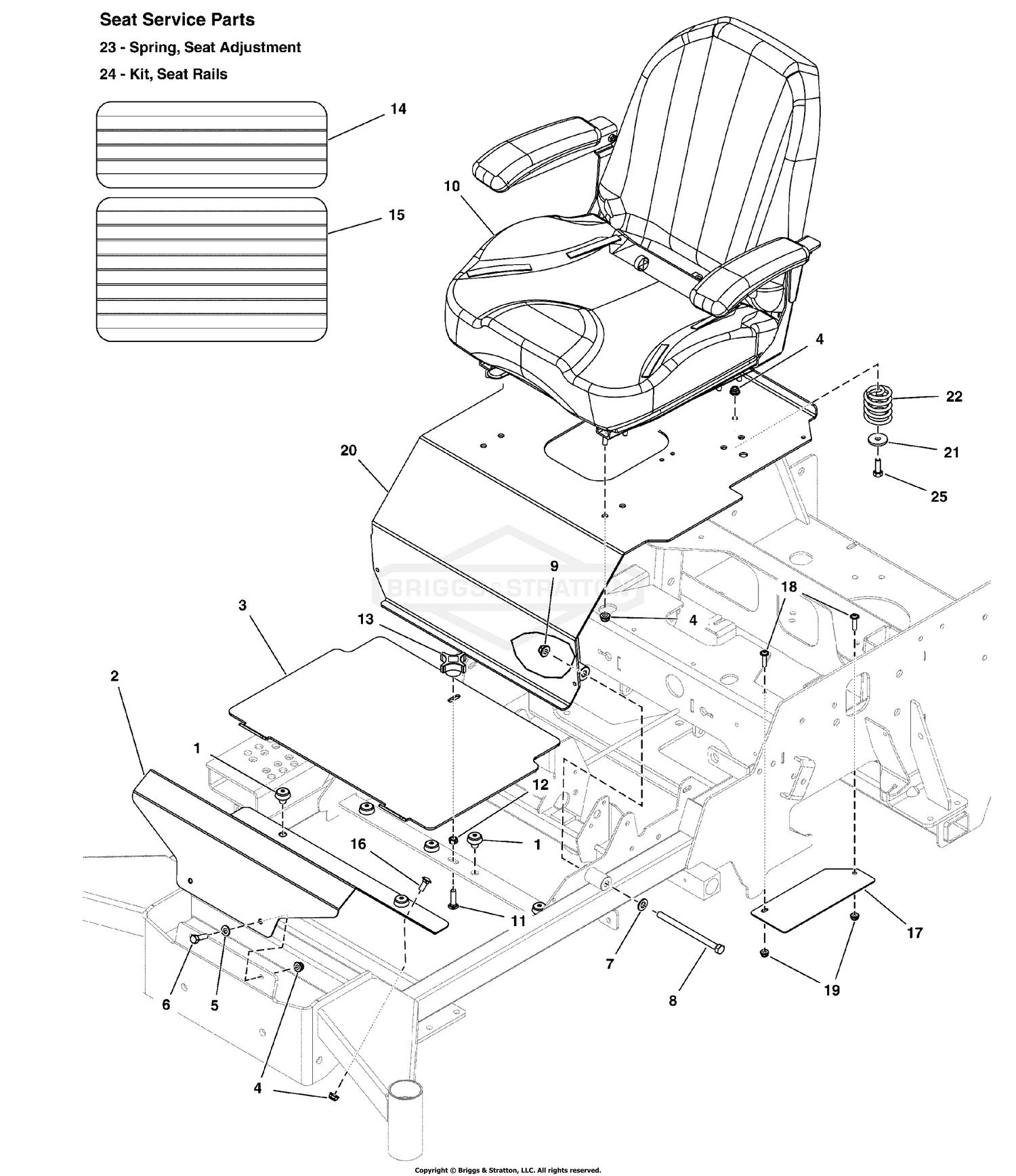 Seat Mount and Floor Group S/N: 4000875331 and Below