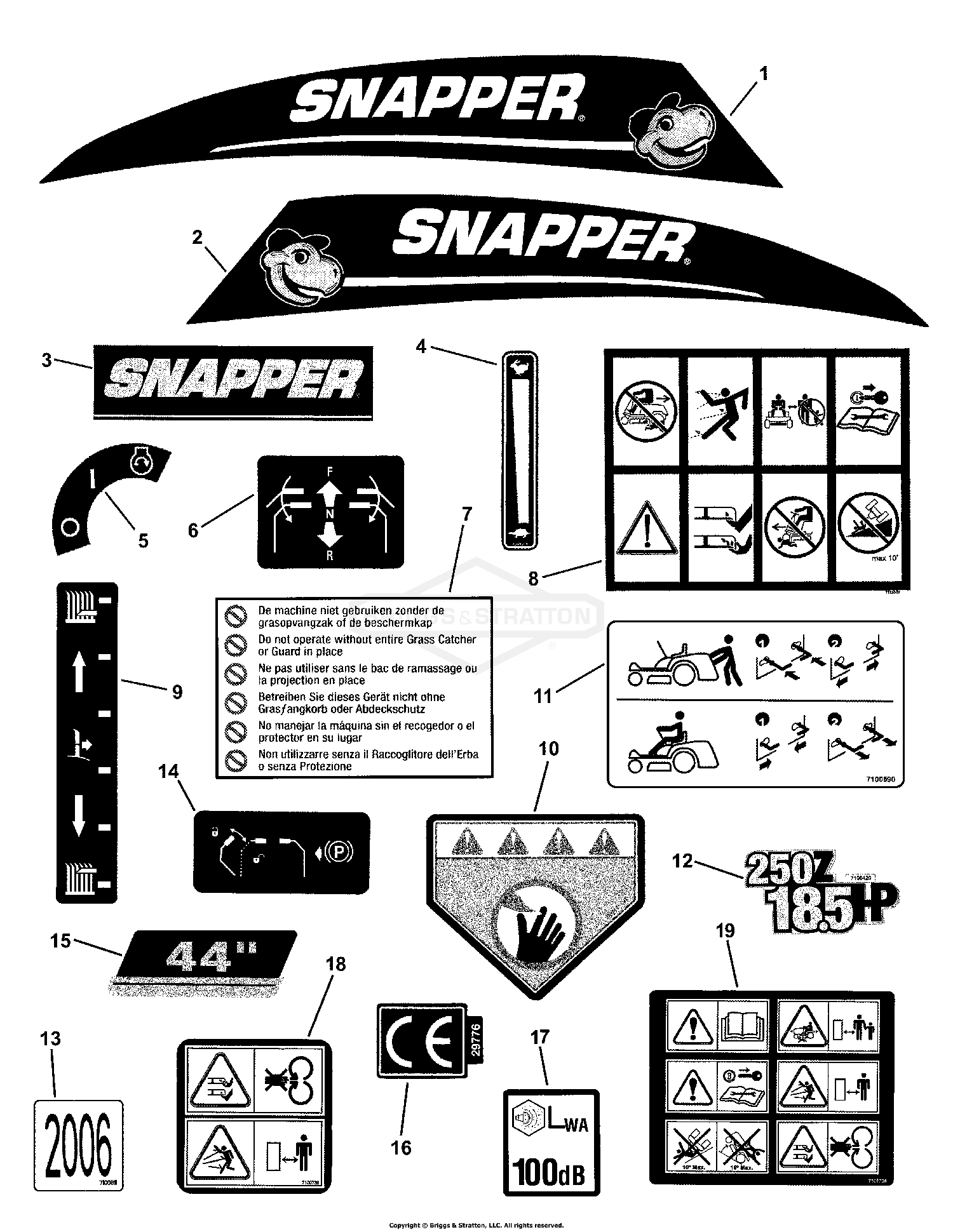 DECAL GROUP, Snapper Euro RZT