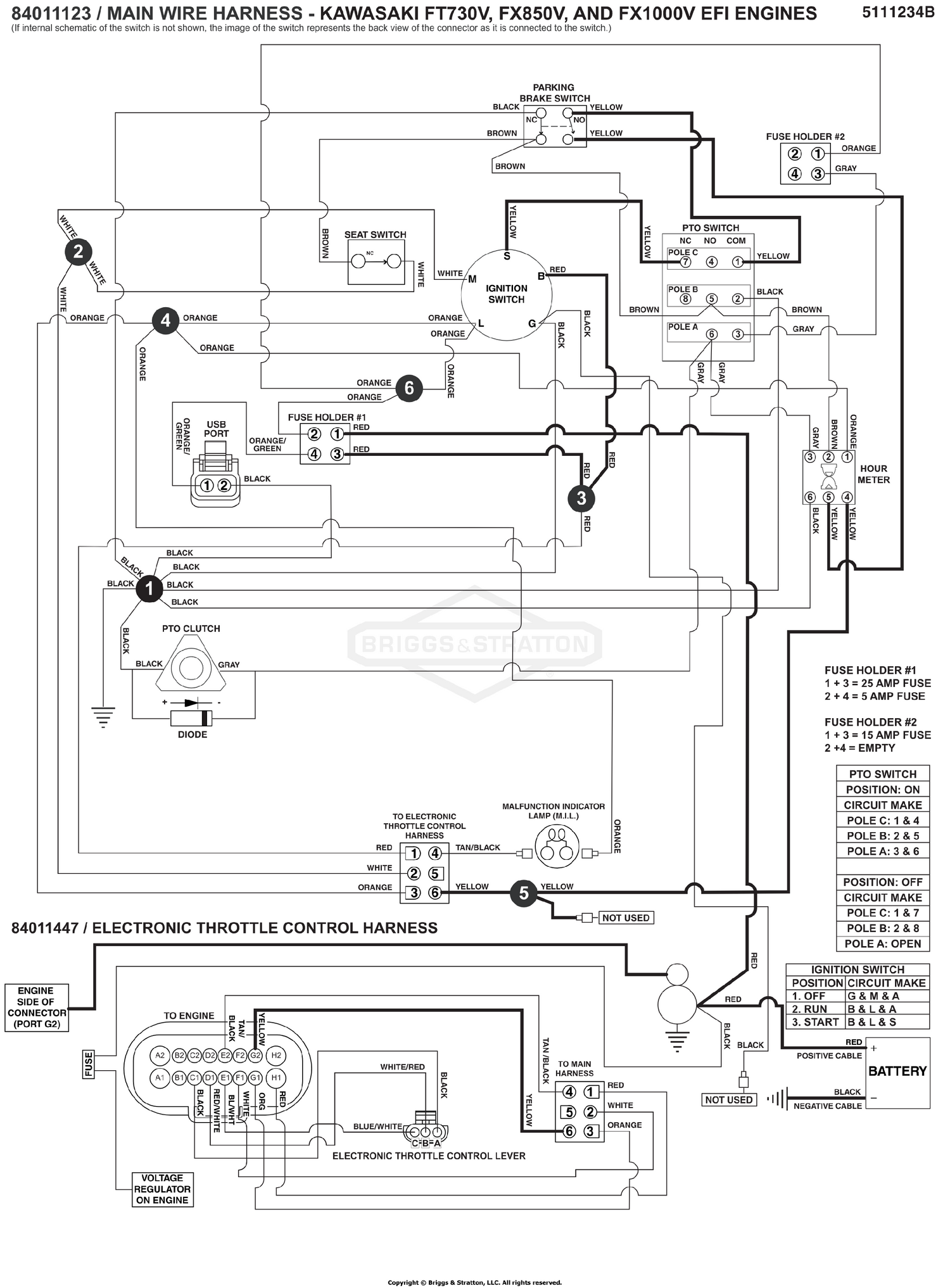 Electrical Schematic - Cranking Circuit - Kawasaki Fuel Injected S/N: 4002328397 and Above