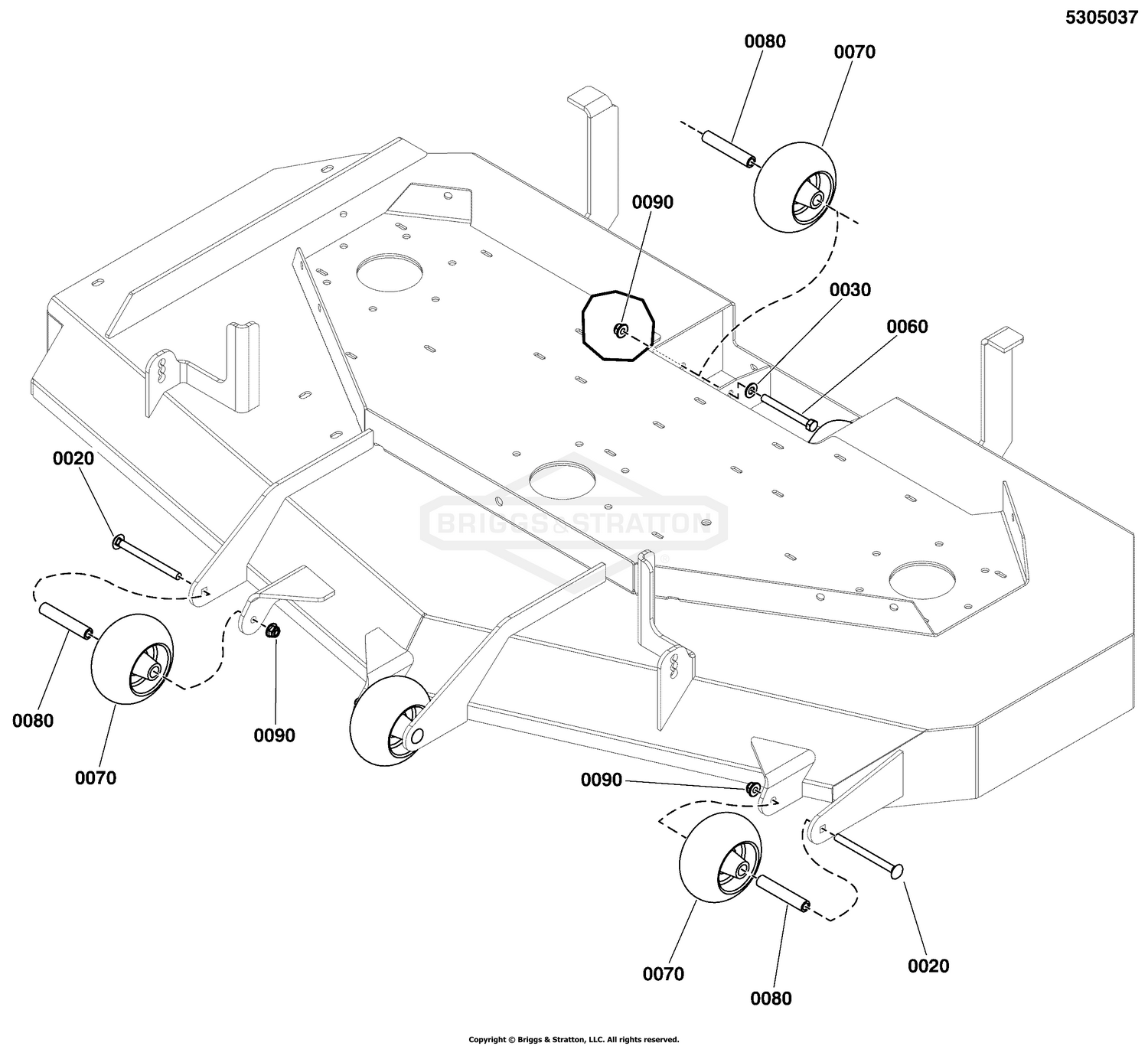 61" Mower Deck Group - Rollers