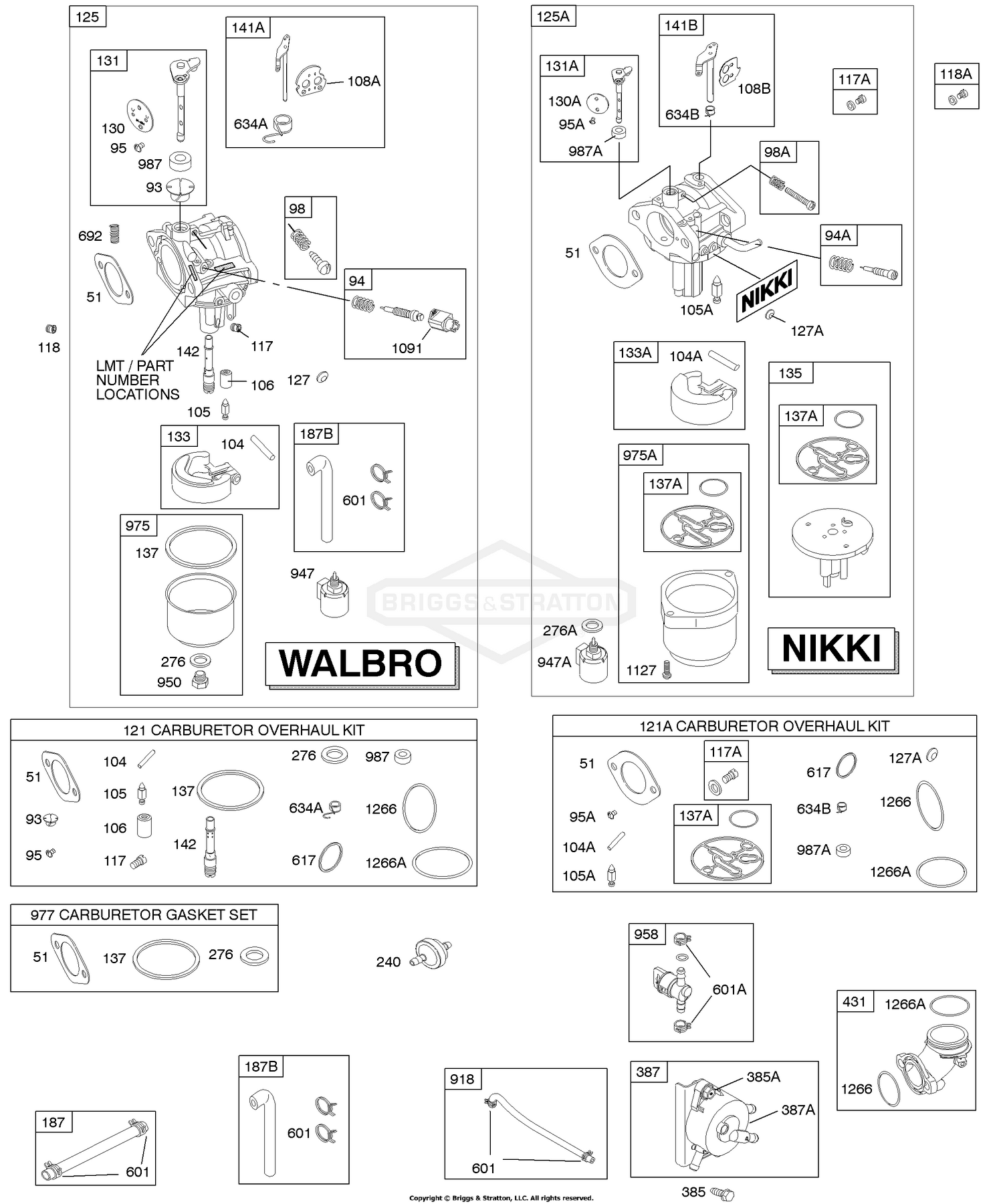 Briggs and Stratton 286H77-0121-E1 Carburetor, Kit - Carburetor 