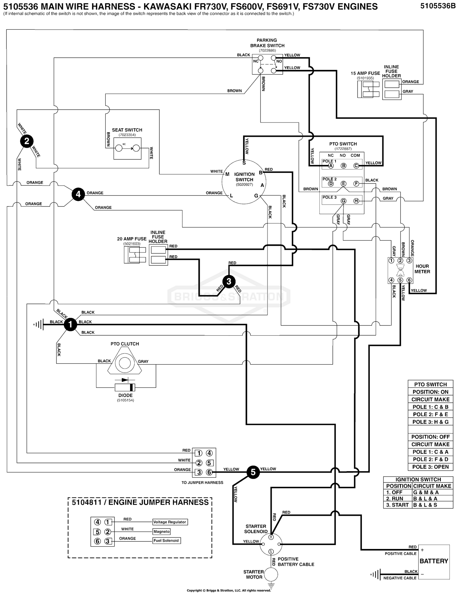 Electrical Schematic - Cranking Circuit - S/N: 2017954956 & Above