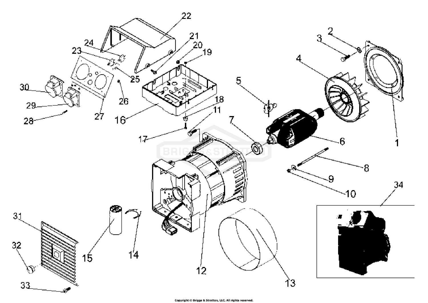 Alternator With Outlet Panel