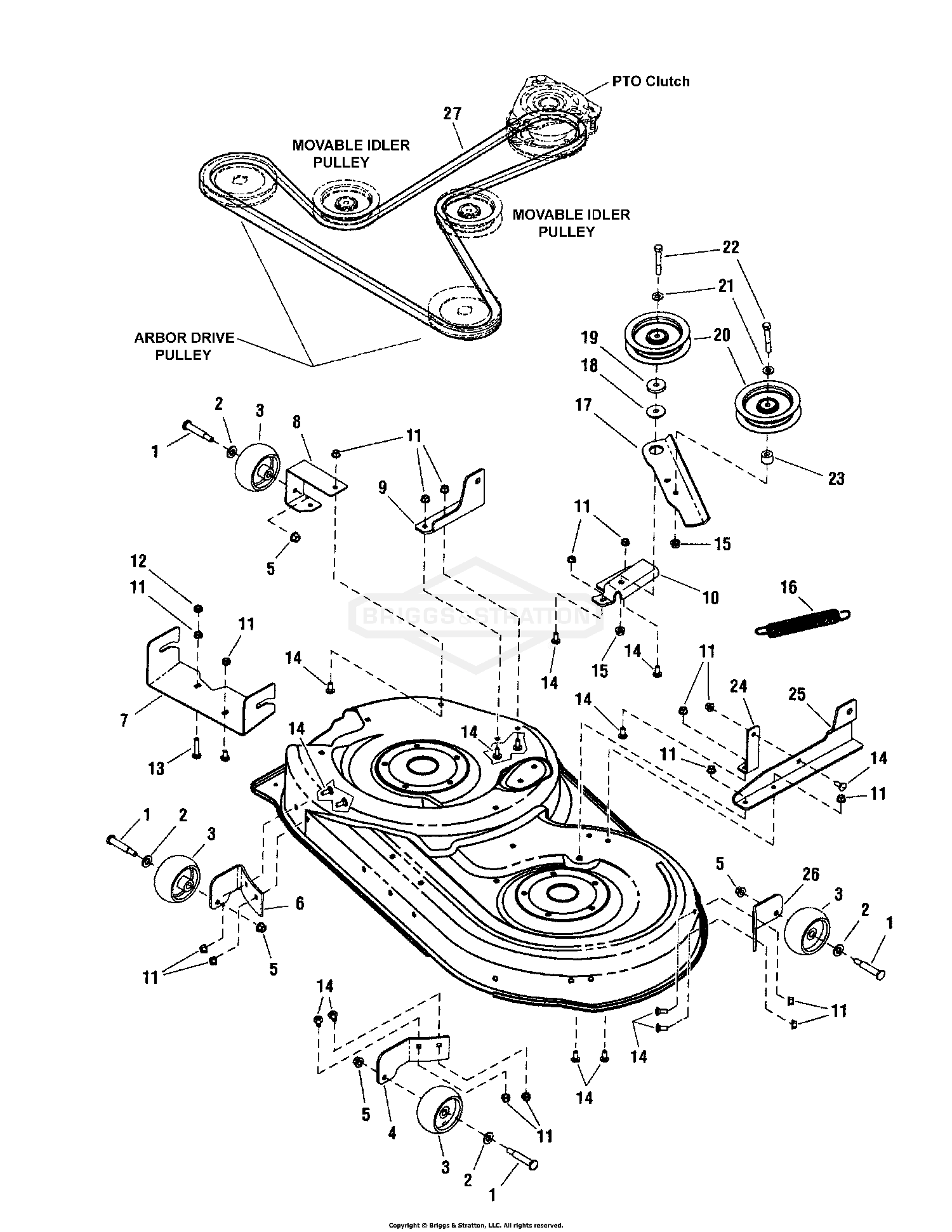 42" Mower Deck - Clutch & Support Group