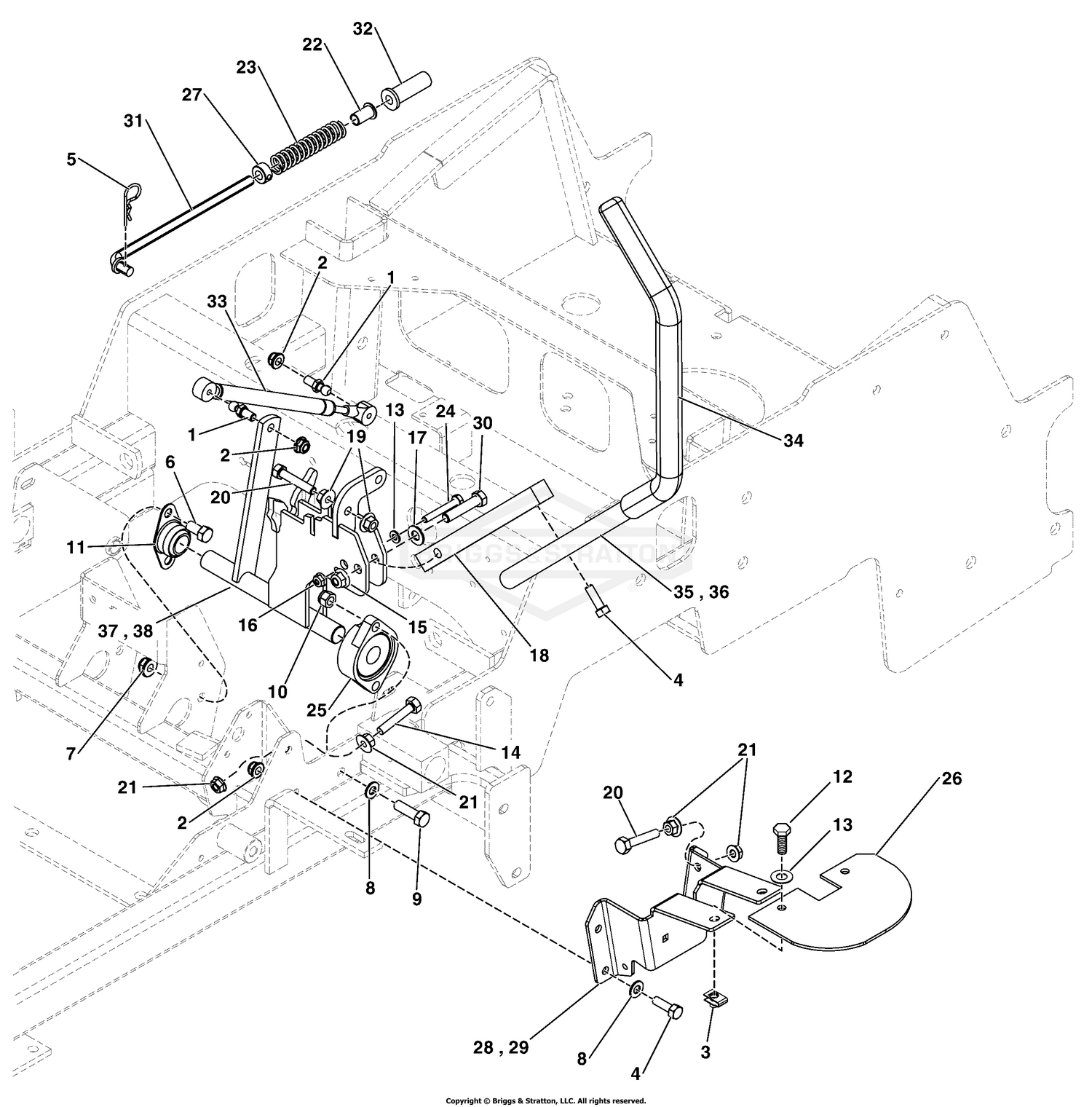 Motion Control Group - Handles & Dampeners S/N: 4000906411 to 4001935290