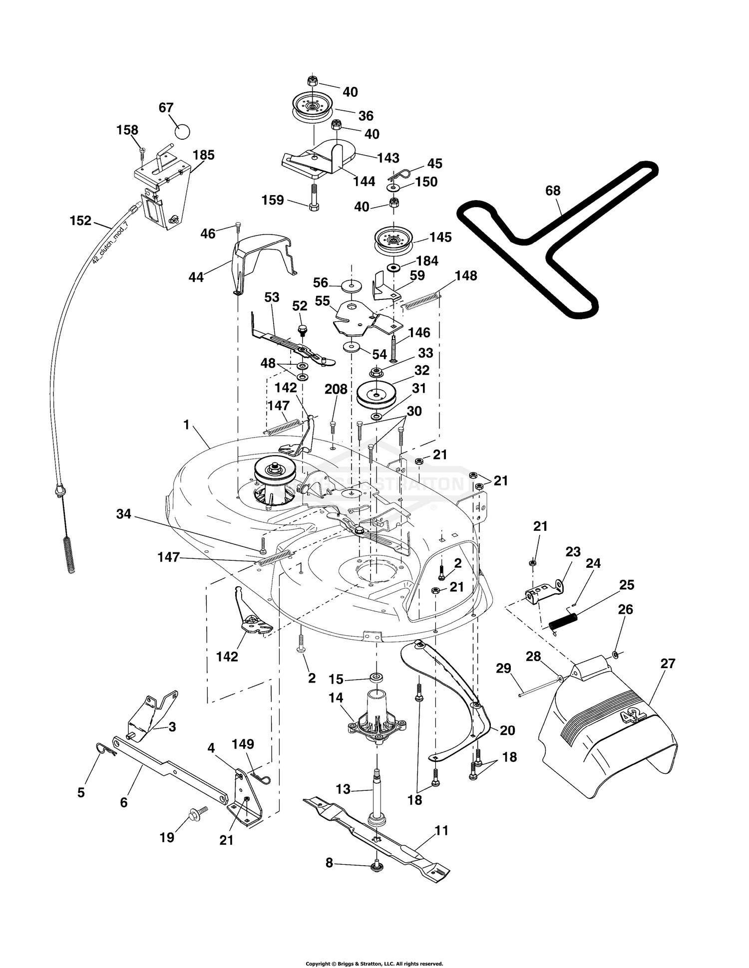 Murray riding discount mower deck parts