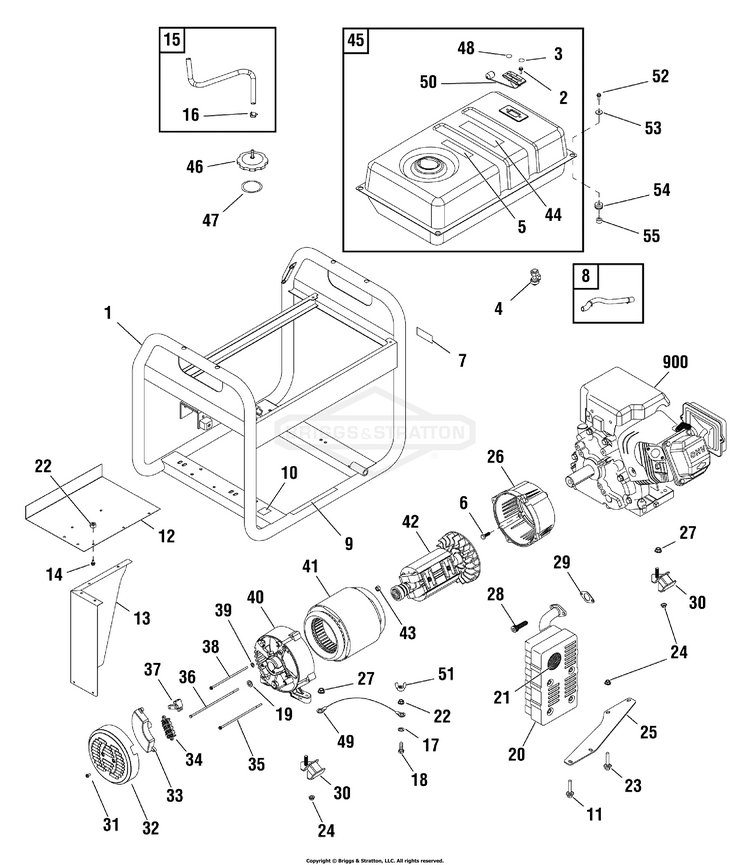 030548-00 Briggs and Stratton Generator 5,000 Watt - PartsWarehouse