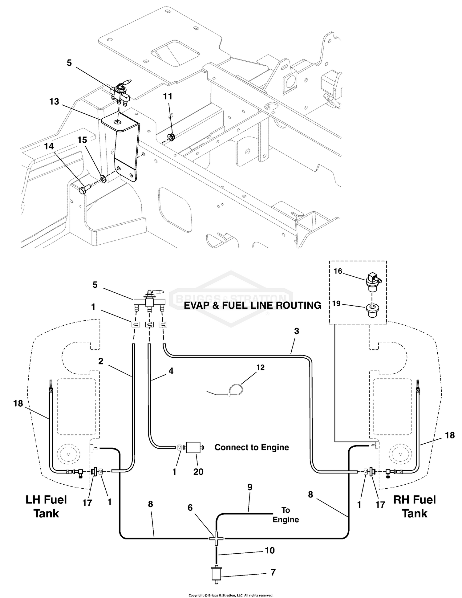 Fuel Supply Hose, Tank Replacement Parts, and EVAP Group
