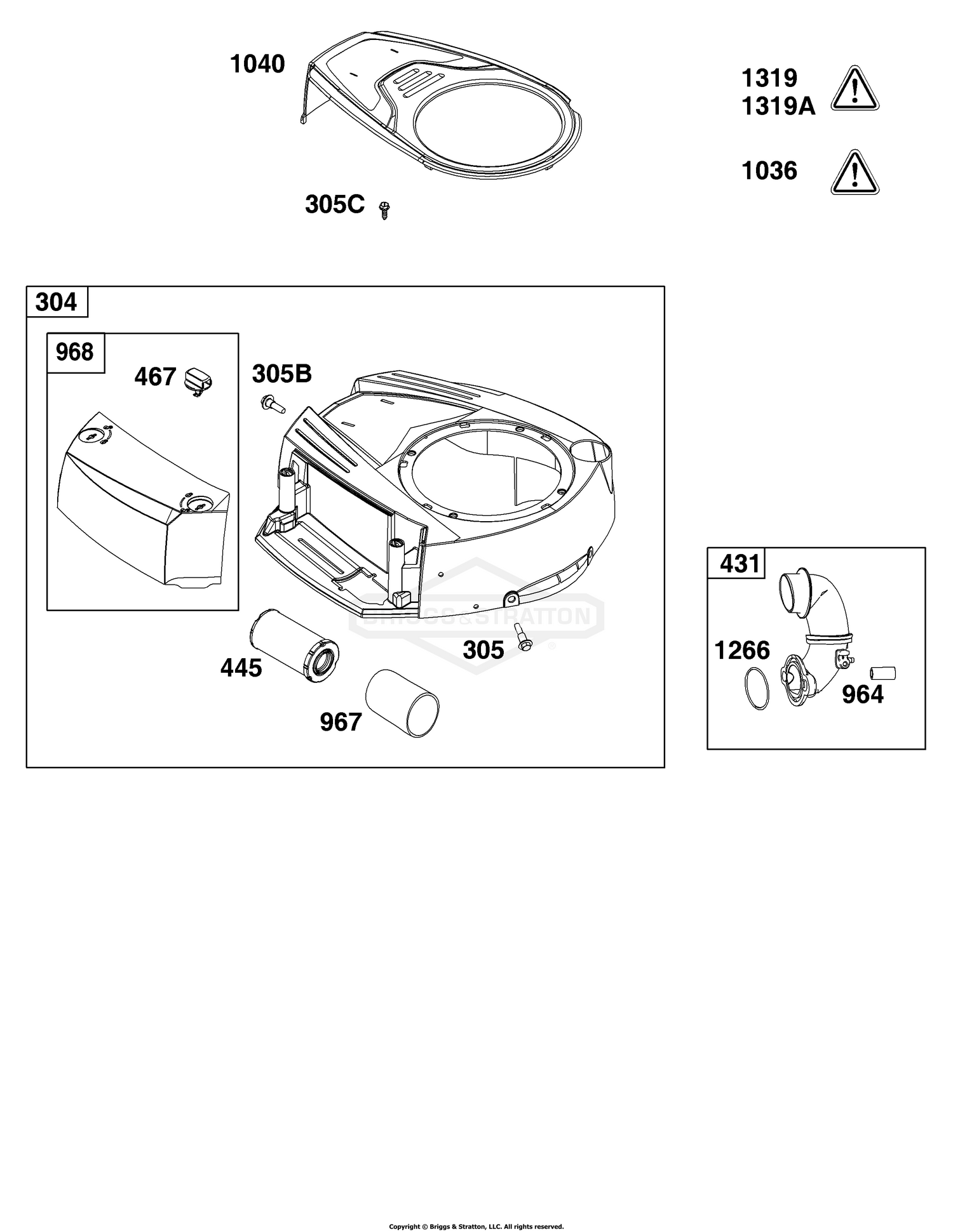 Blower Housing and Air Cleaner Group