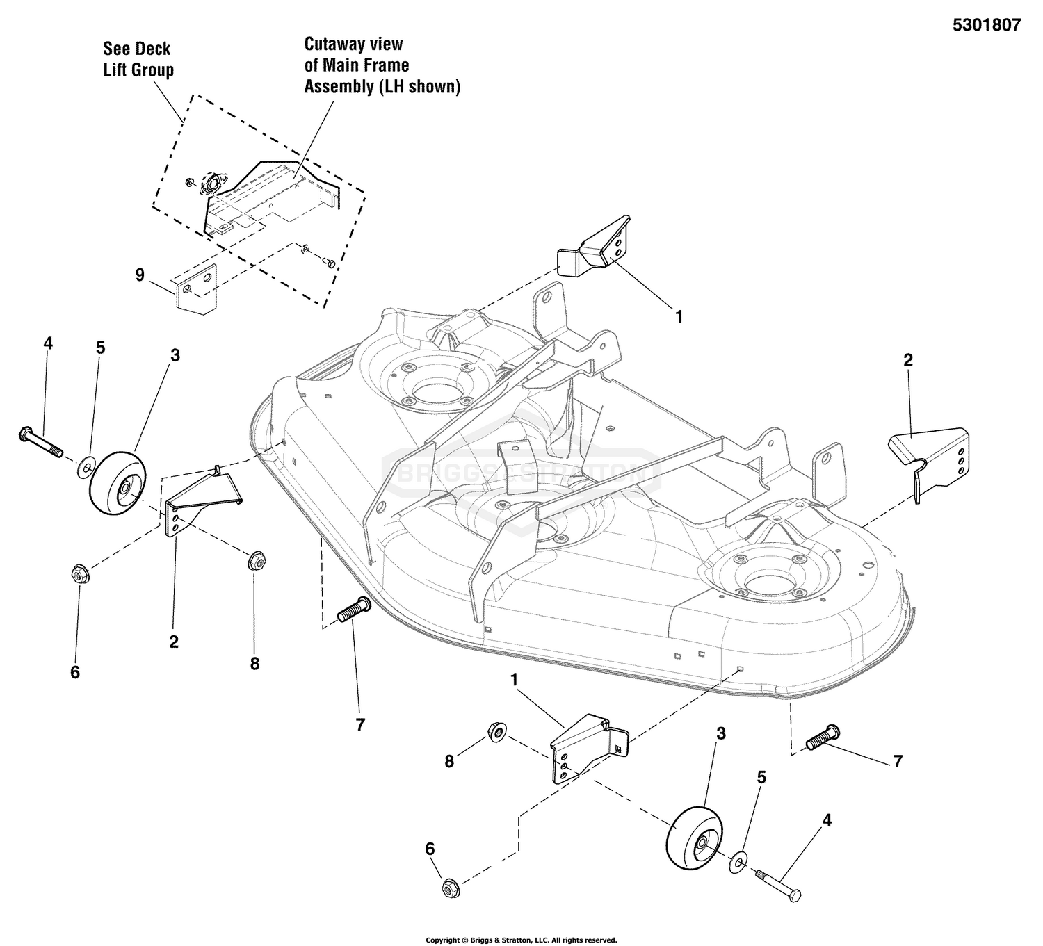 46" Mower Deck Group - Rollers
