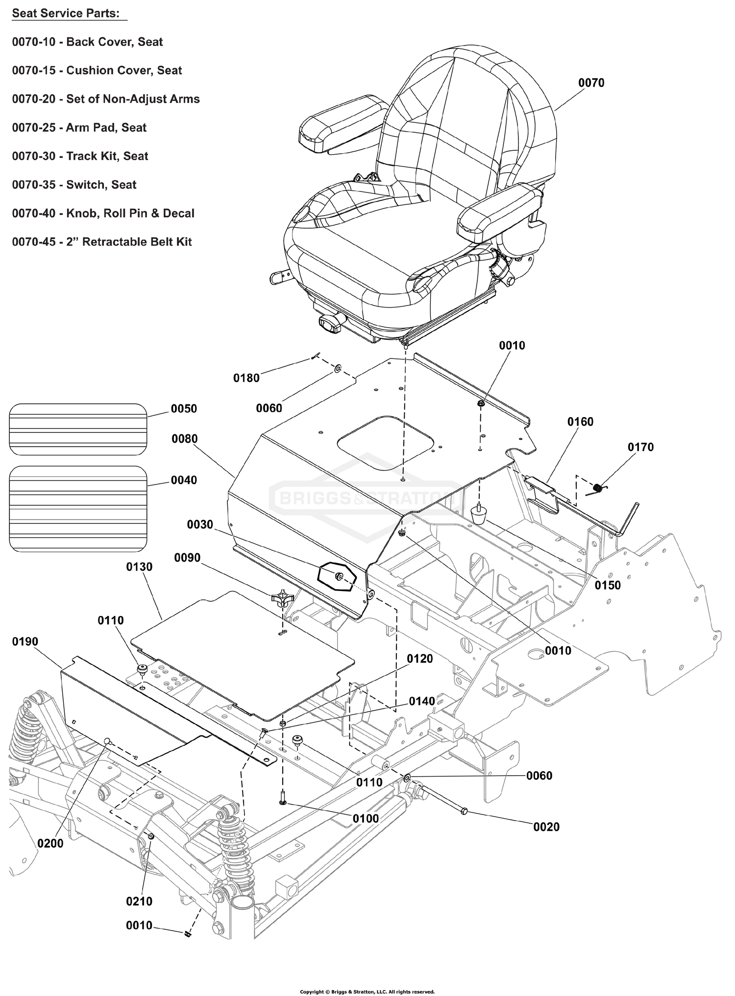 Seat Mount and Floor Group S/N: 4002328396 and below