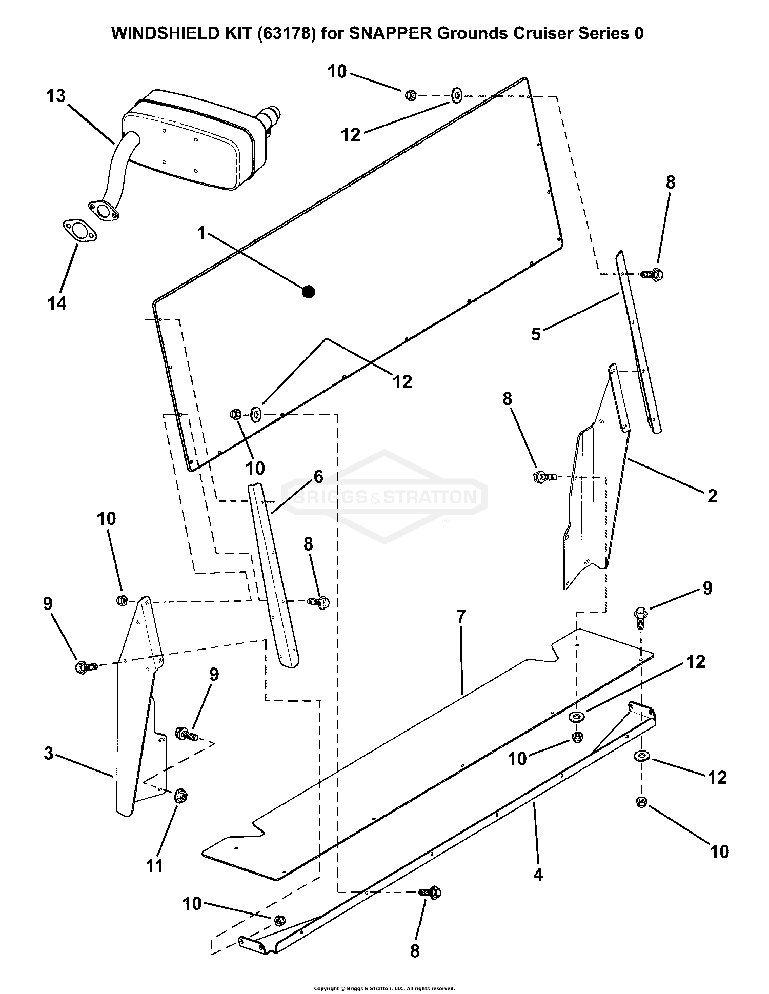 Grounds Cruiser Windshield Kit w/Muffler