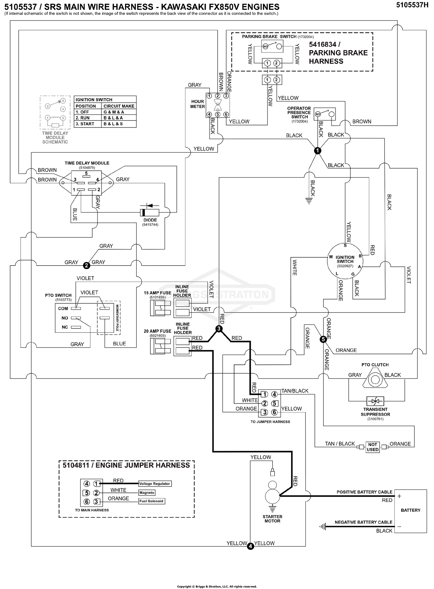 Electrical Schematic - Charging Circuit - Kawasaki FX850V