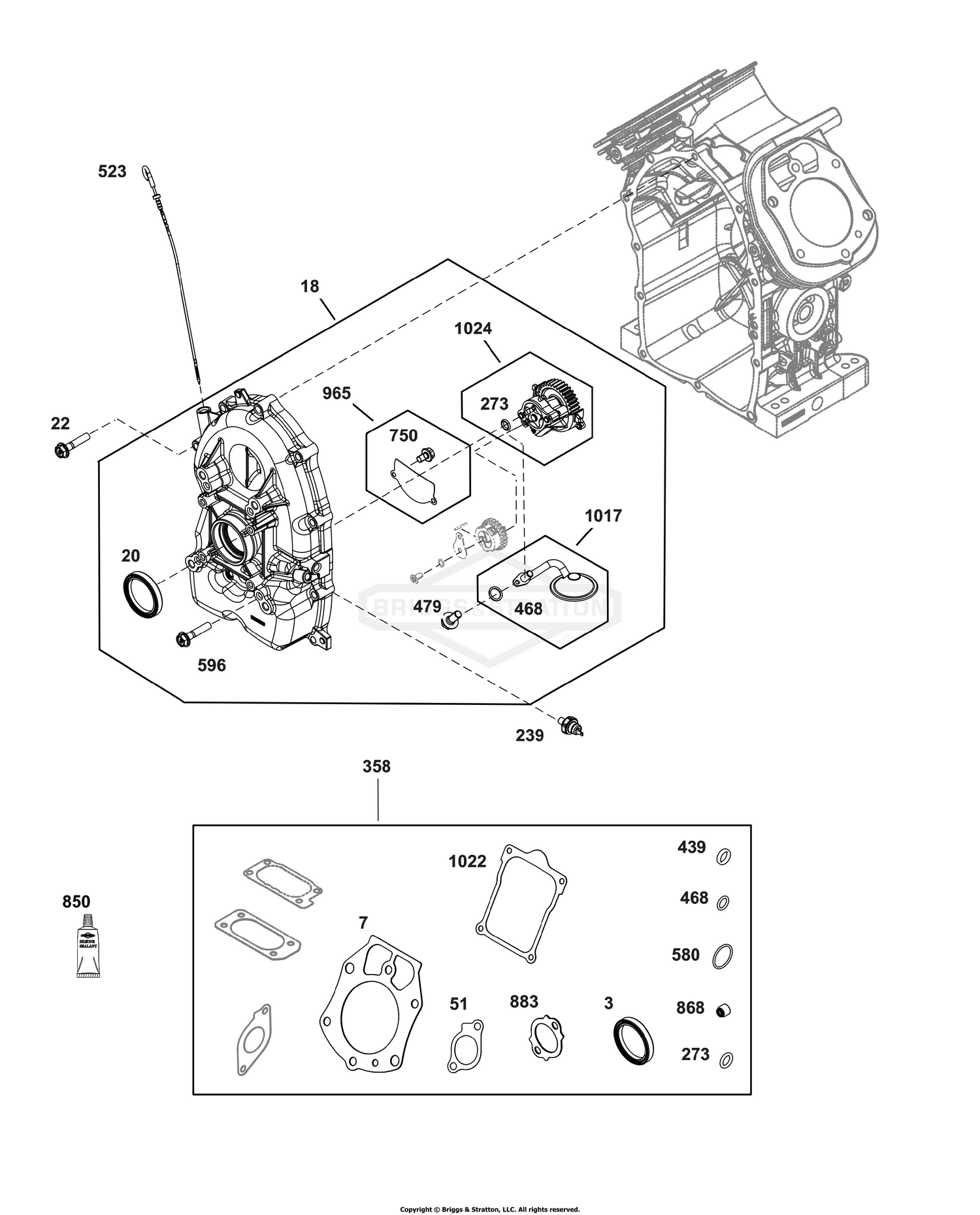 Crankcase Cover/Sump Group