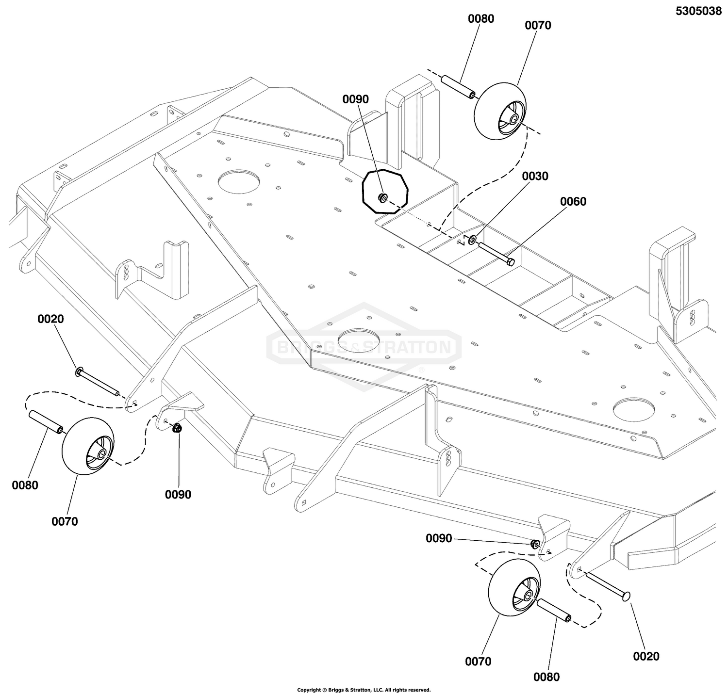 72" Mower Deck Group - Rollers