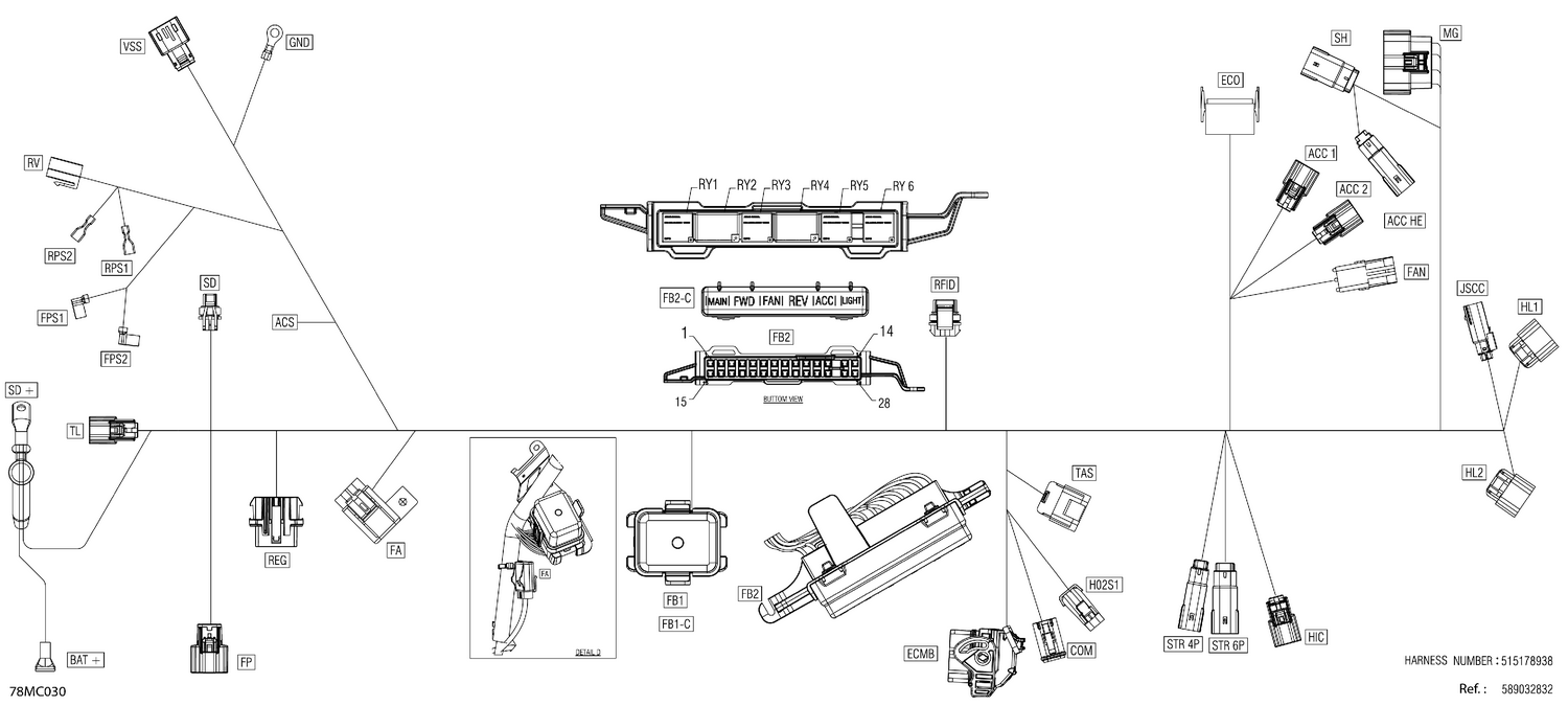 08- Electric - Main Harness - 515178938 - Model With VIP Hi-End Gauge