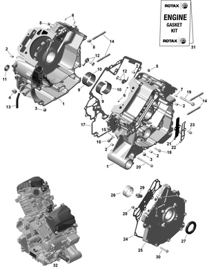 01- Rotax - Crankcase Schematic